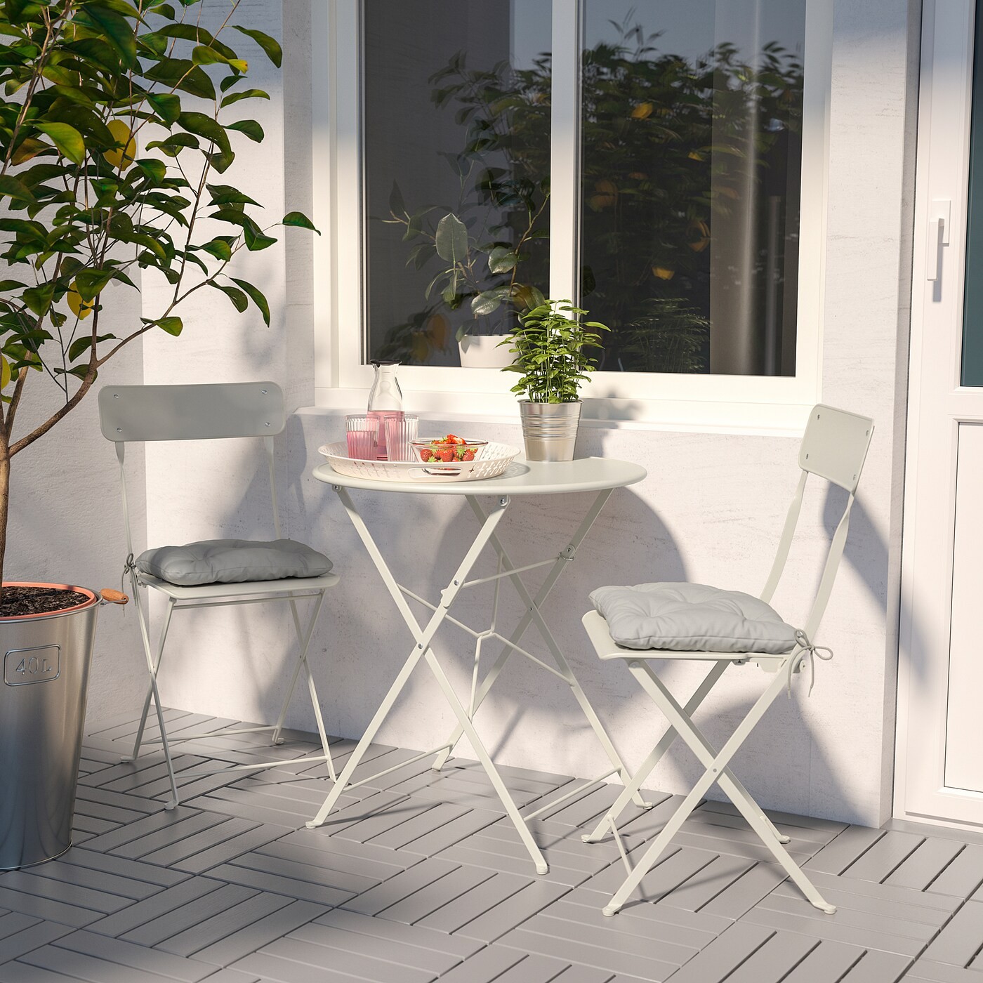 SALTHOLMEN Table+2 folding chairs, outdoor