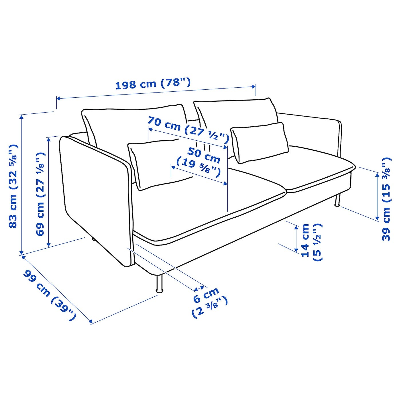 SÖDERHAMN 3-seat sofa