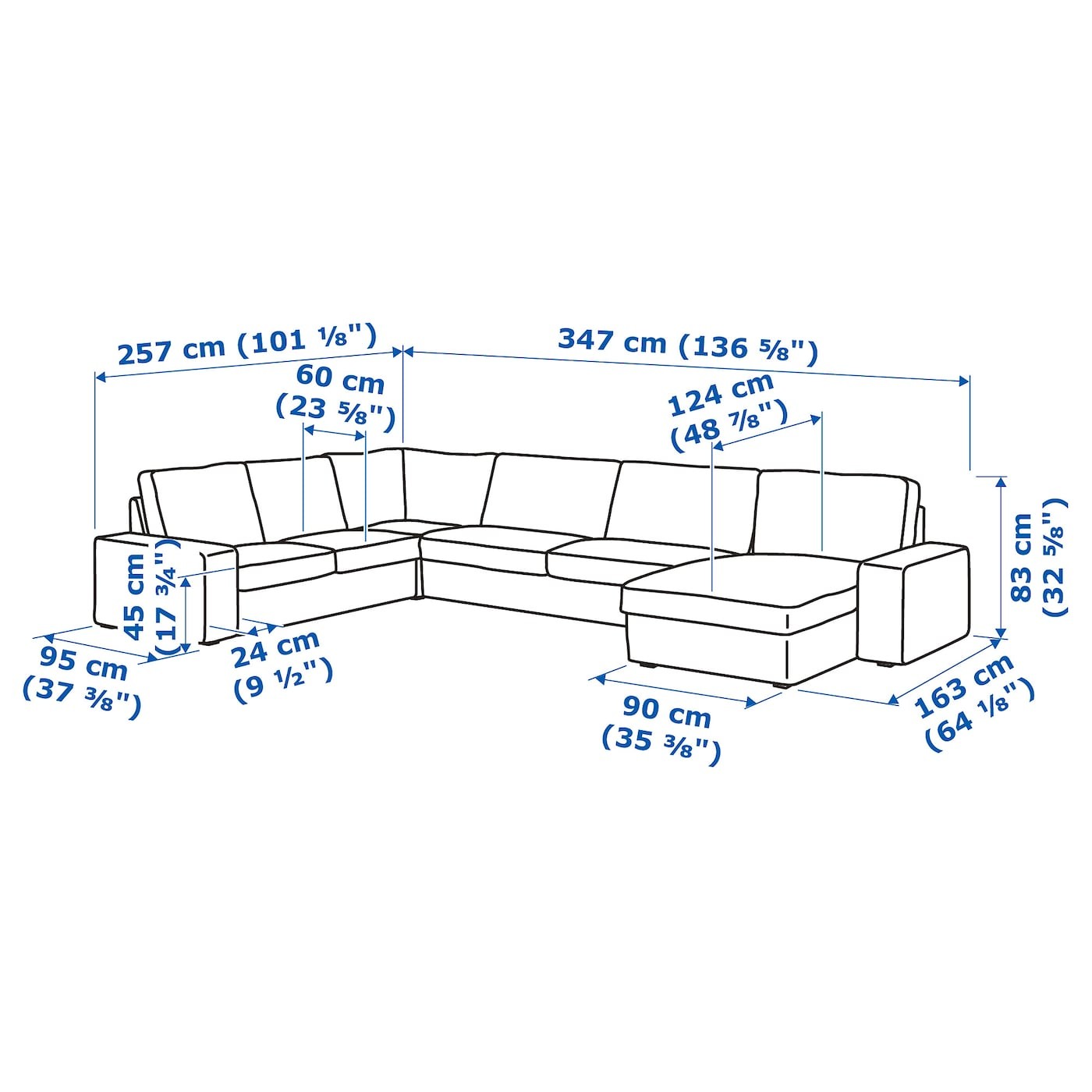 KIVIK Corner sofa, 5-seat