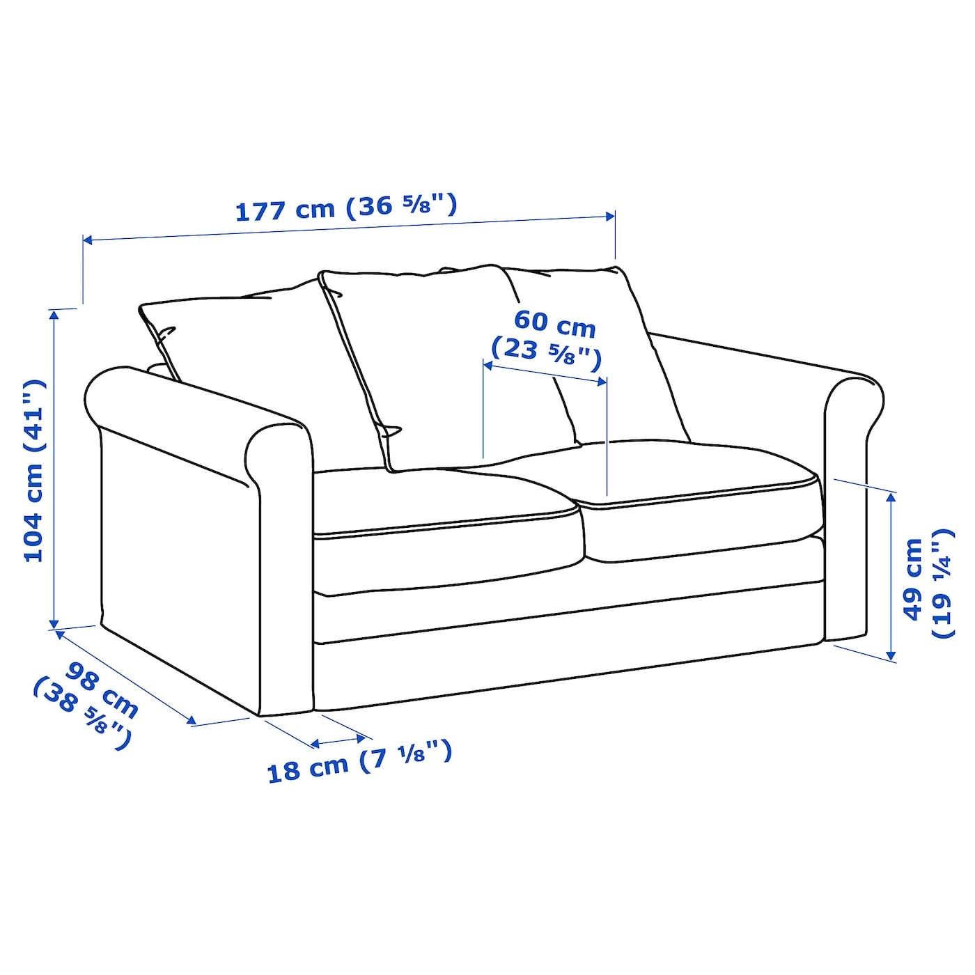 GRÖNLID 2-seat sofa