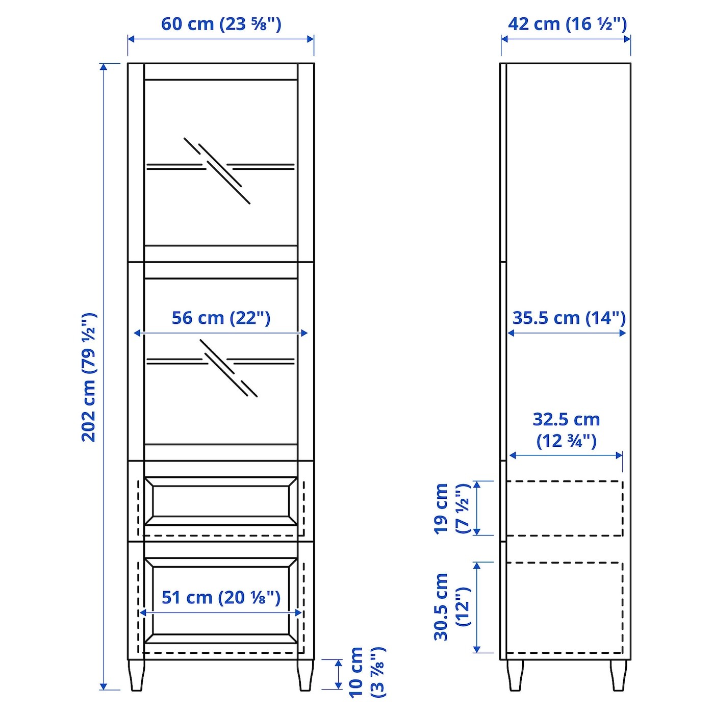 BESTÅ Storage combination w glass doors