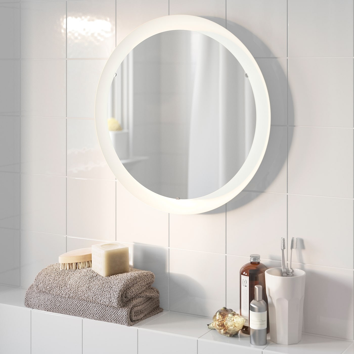 STORJORM Mirror with integrated lighting