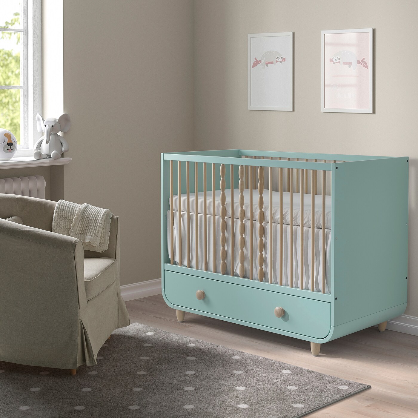 MYLLRA Cot with drawer