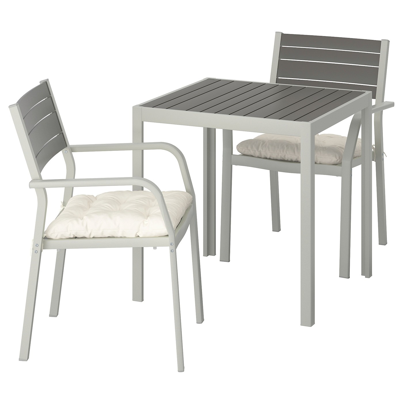 SJÄLLAND Table+2 chairs w armrests, outdoor