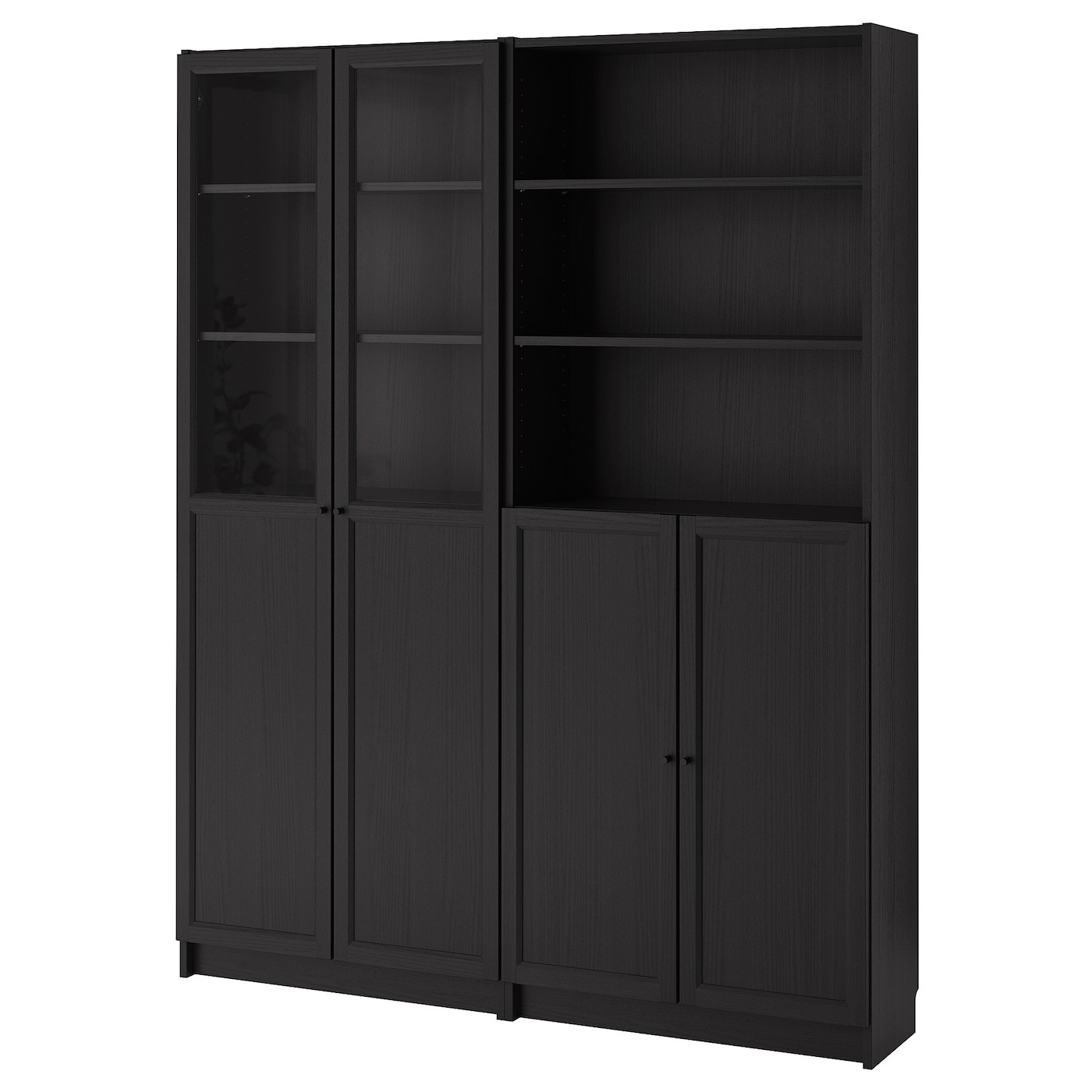 BILLY / OXBERG Bookcase with panel/glass doors