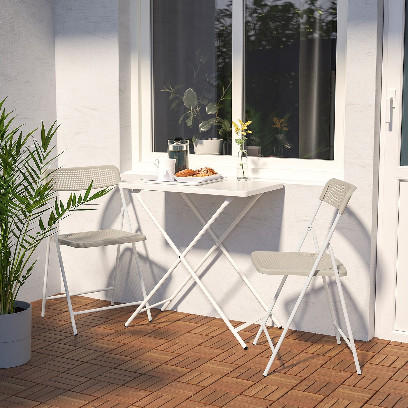 TORPARÖ Table and 2 folding chairs, outdoor