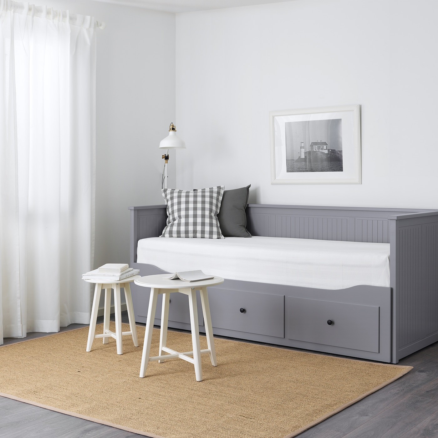 HEMNES سرير نهار بـ3 أدراج/مرتبتين