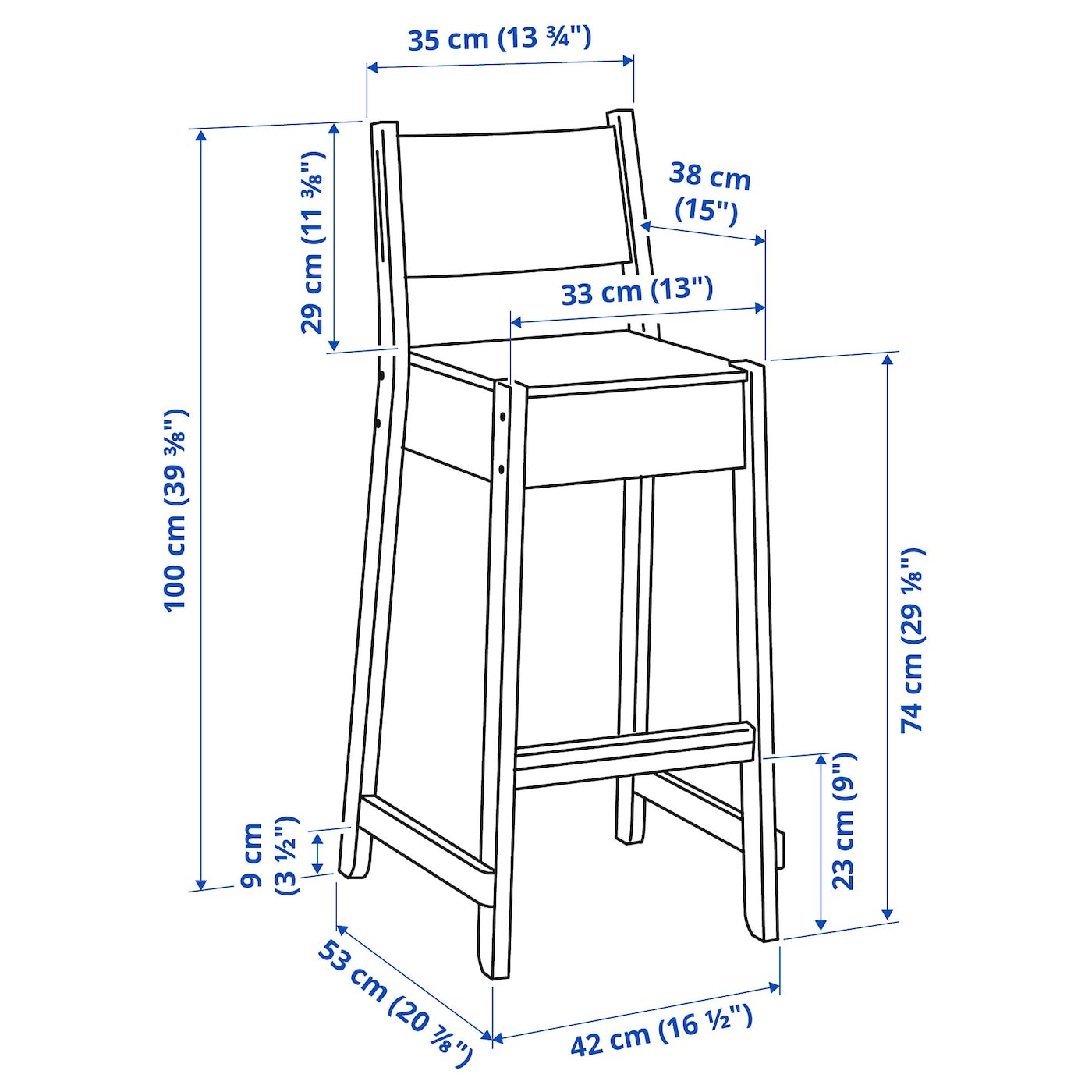 NORRÅKER / NORRÅKER Bar table and 2 bar stools