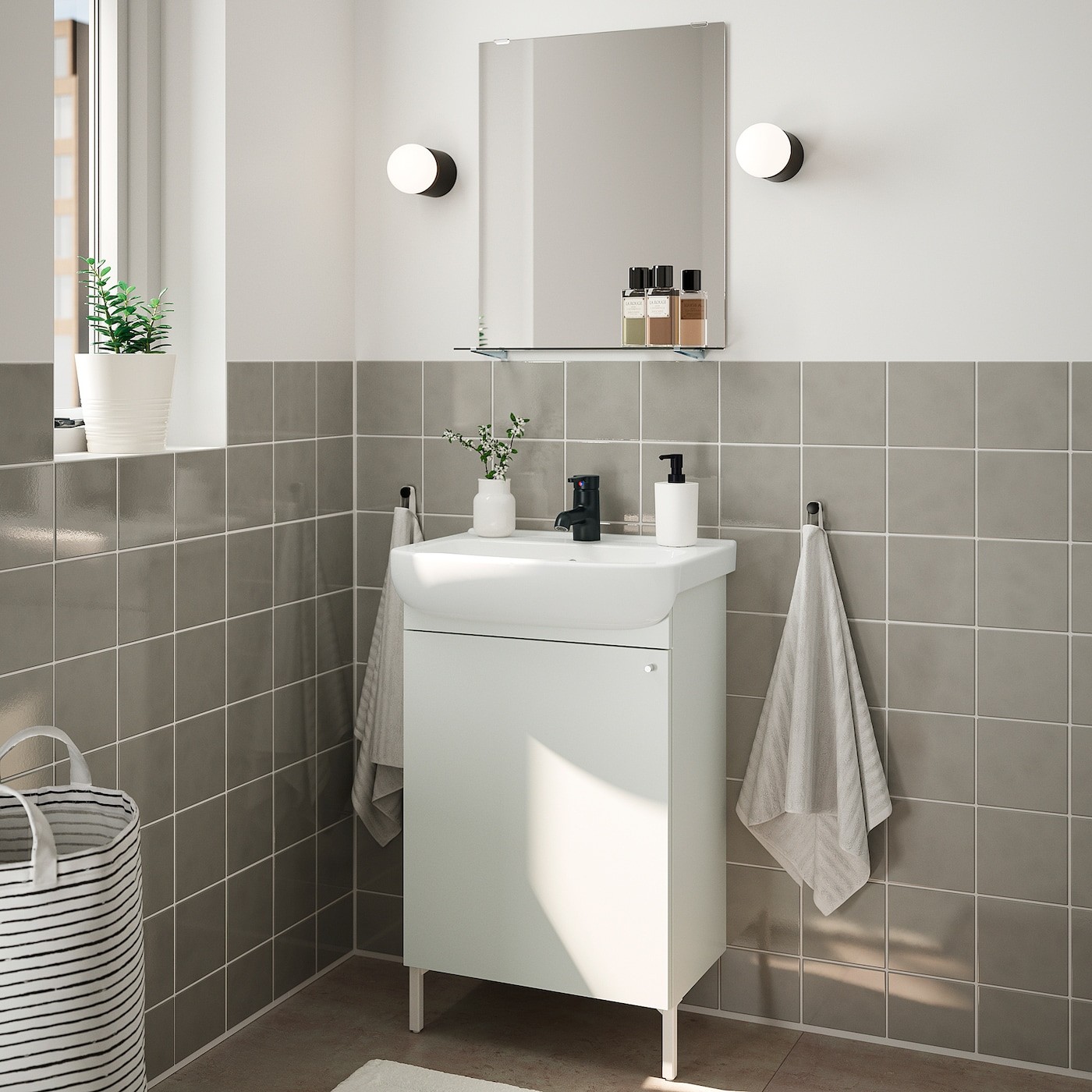 NYSJÖN / BJÖRKÅN Bathroom furniture, set of 5