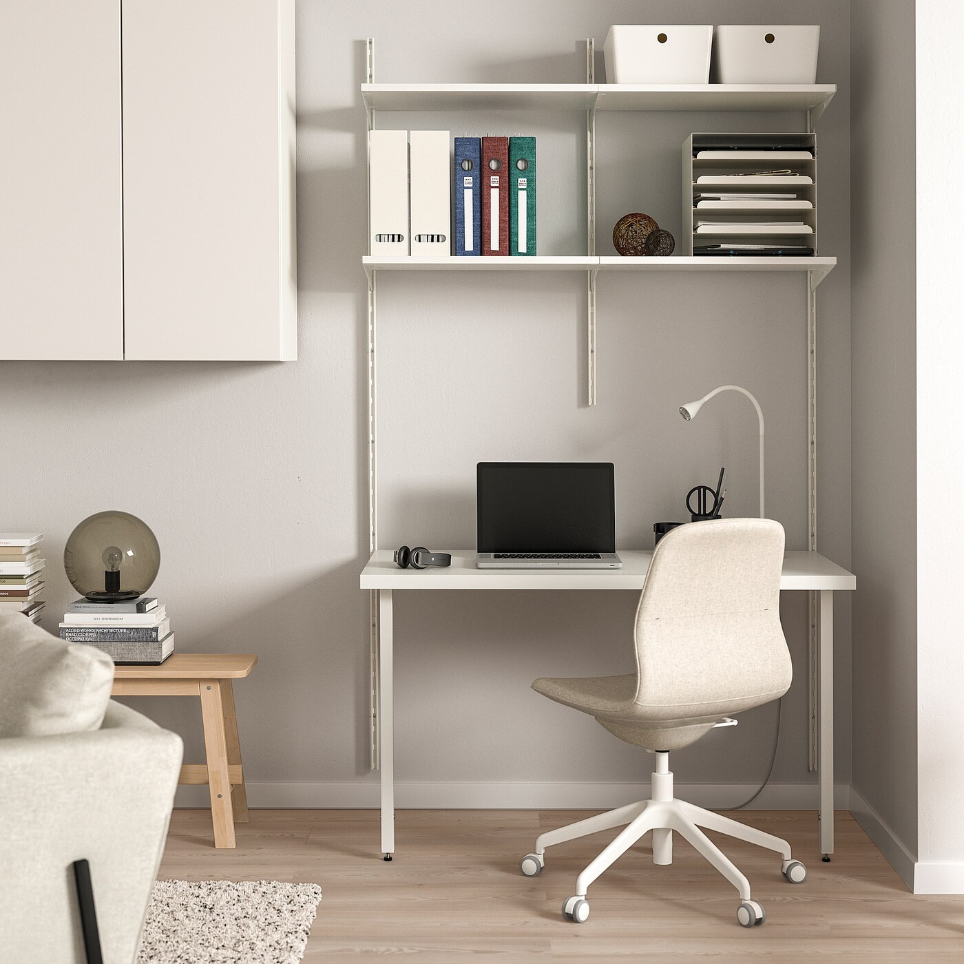 BOAXEL / LAGKAPTEN Shelving unit with table top