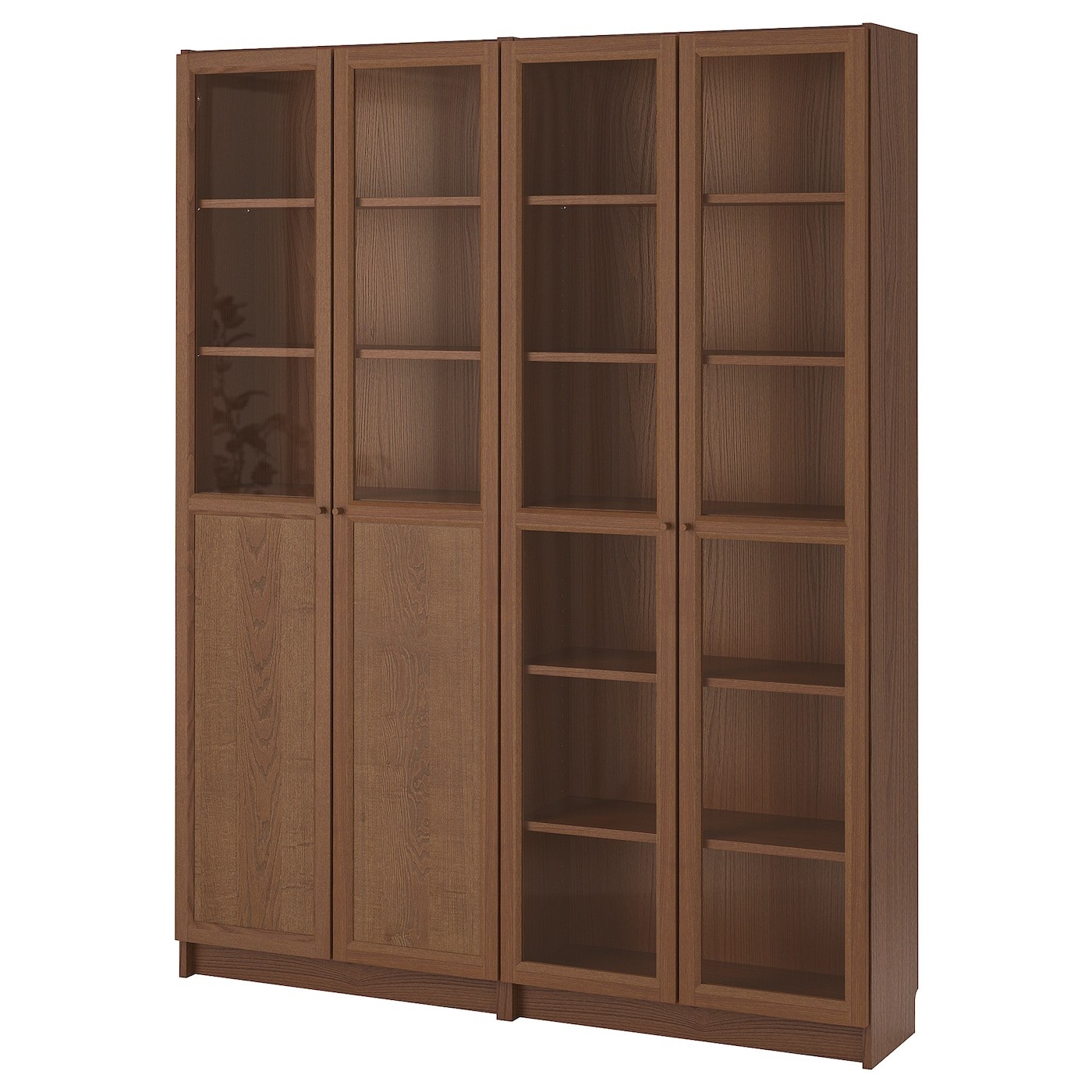 BILLY / OXBERG Bookcase with panel/glass doors