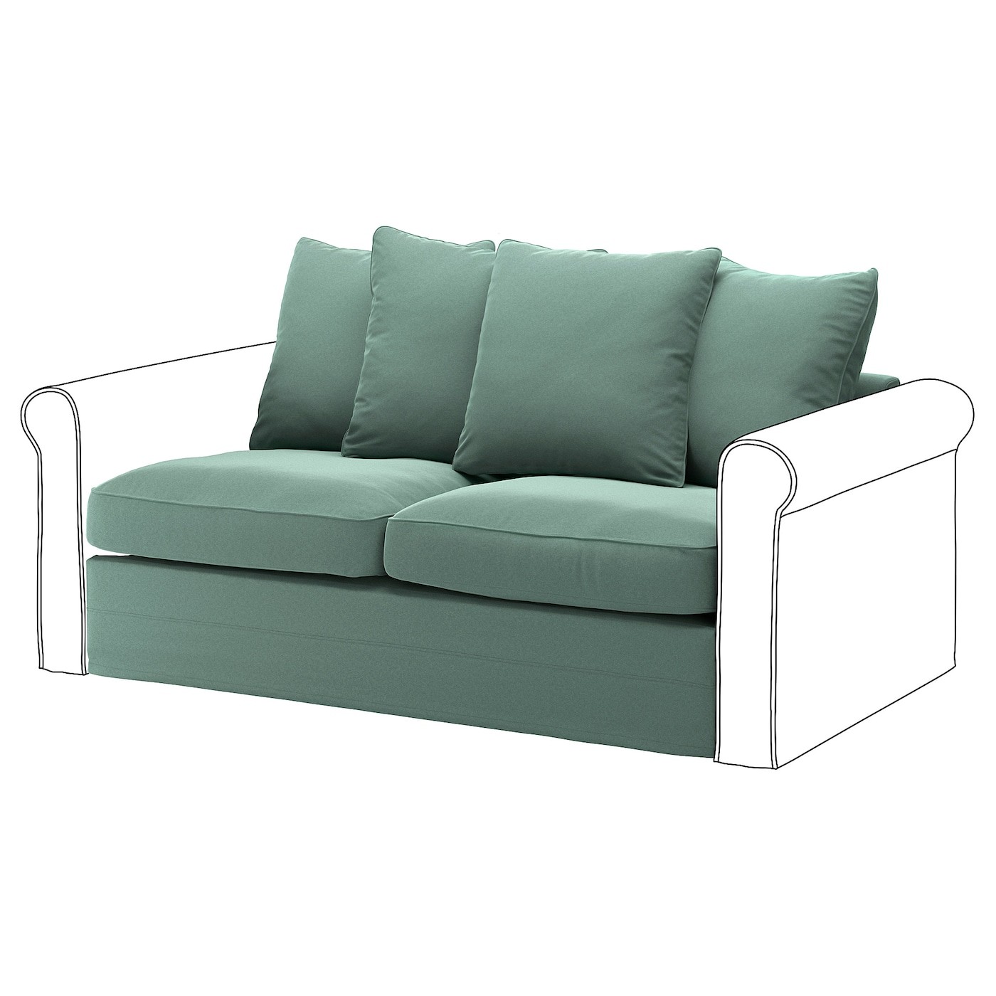 GRÖNLID Cover for 2-seat sofa-bed section