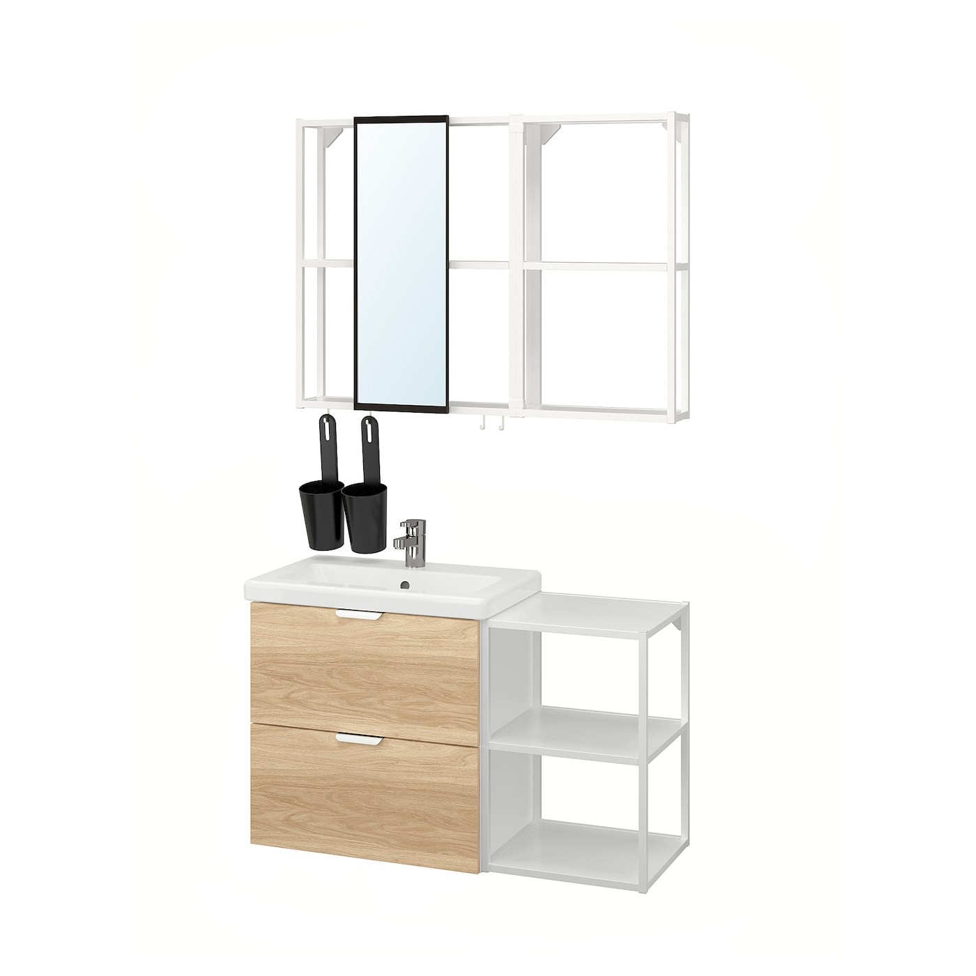 ENHET / TVÄLLEN Bathroom furniture, set of 15