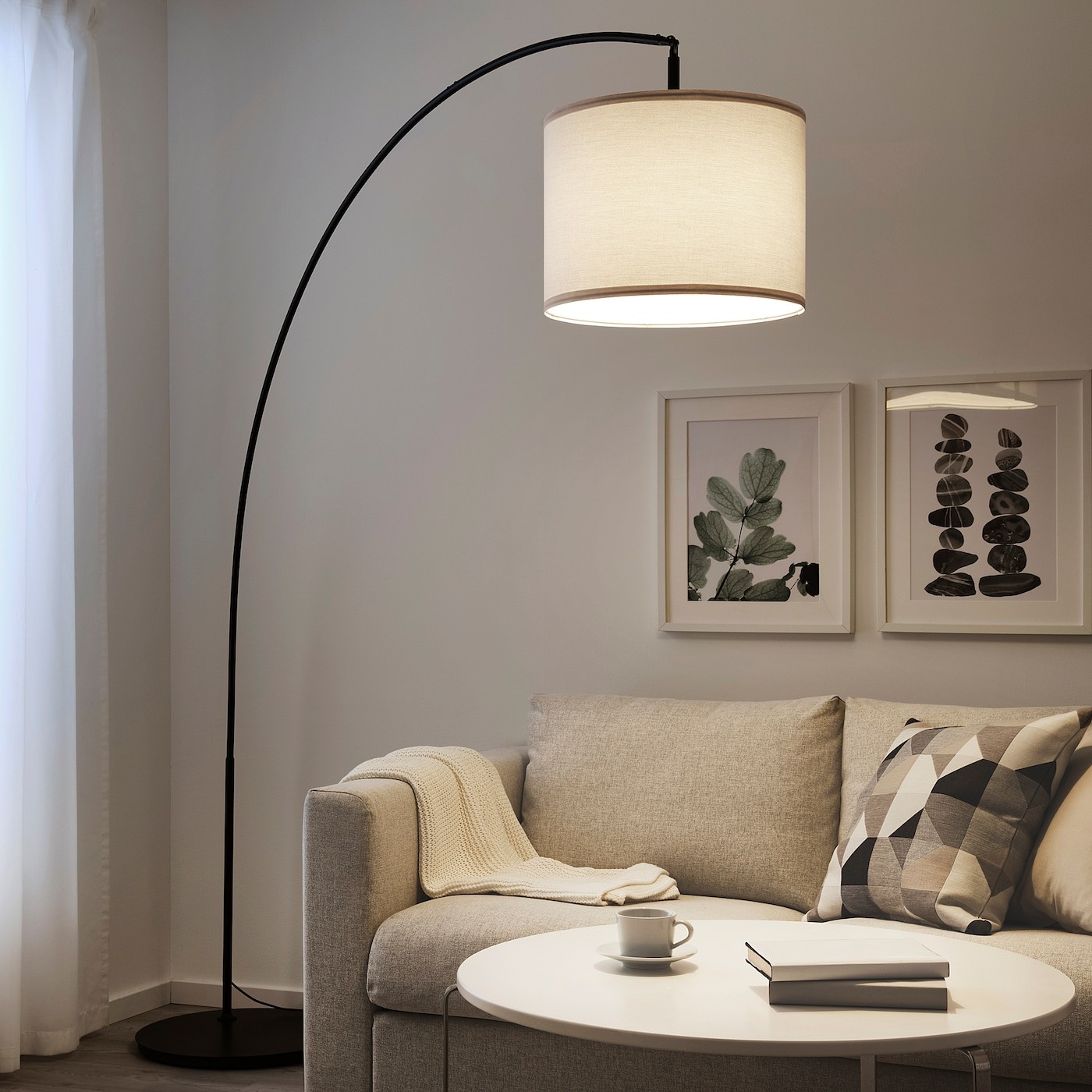 SKAFTET Floor lamp base, arched