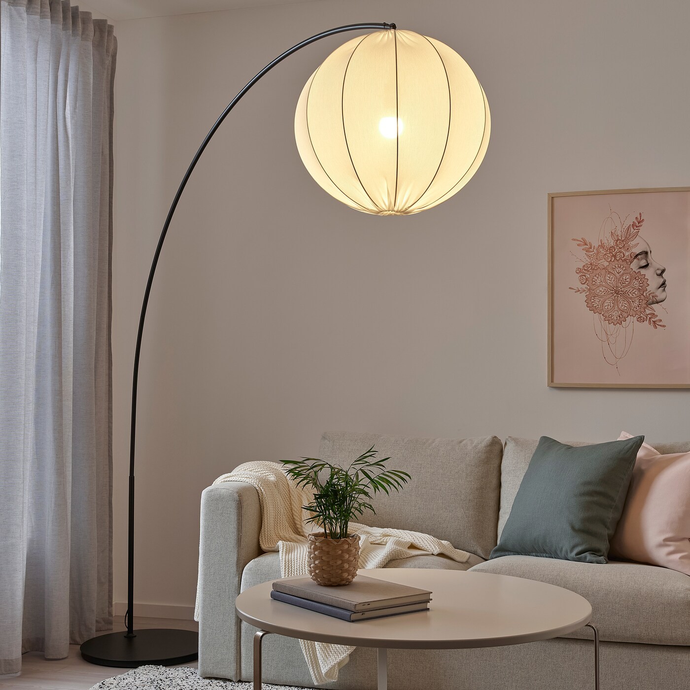 REGNSKUR / SKAFTET Floor lamp, arched