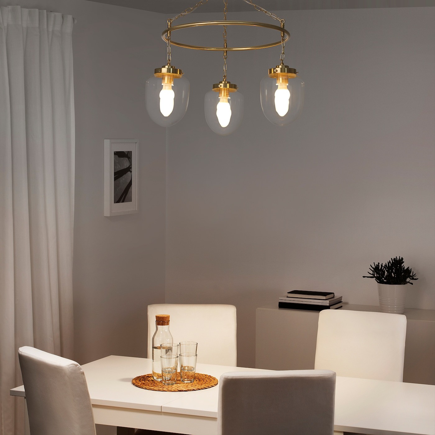 ÅTERSKEN Pendant lamp with 3 lamps