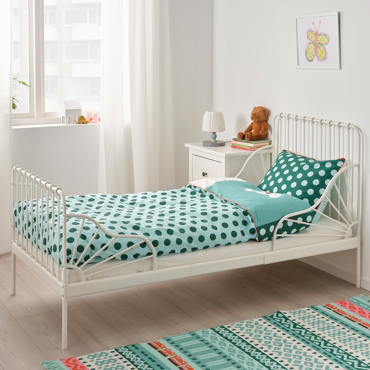 MINNEN Ext bed frame with slatted bed base