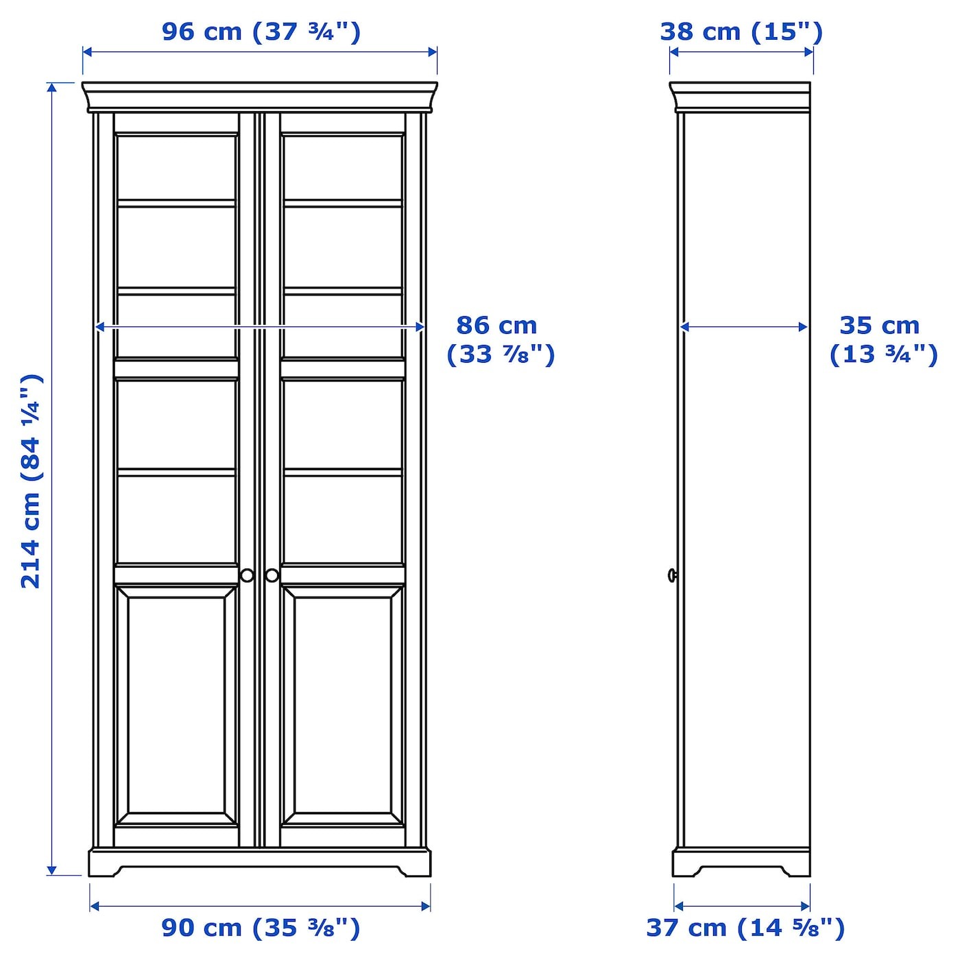 LIATORP Bookcase with glass-doors