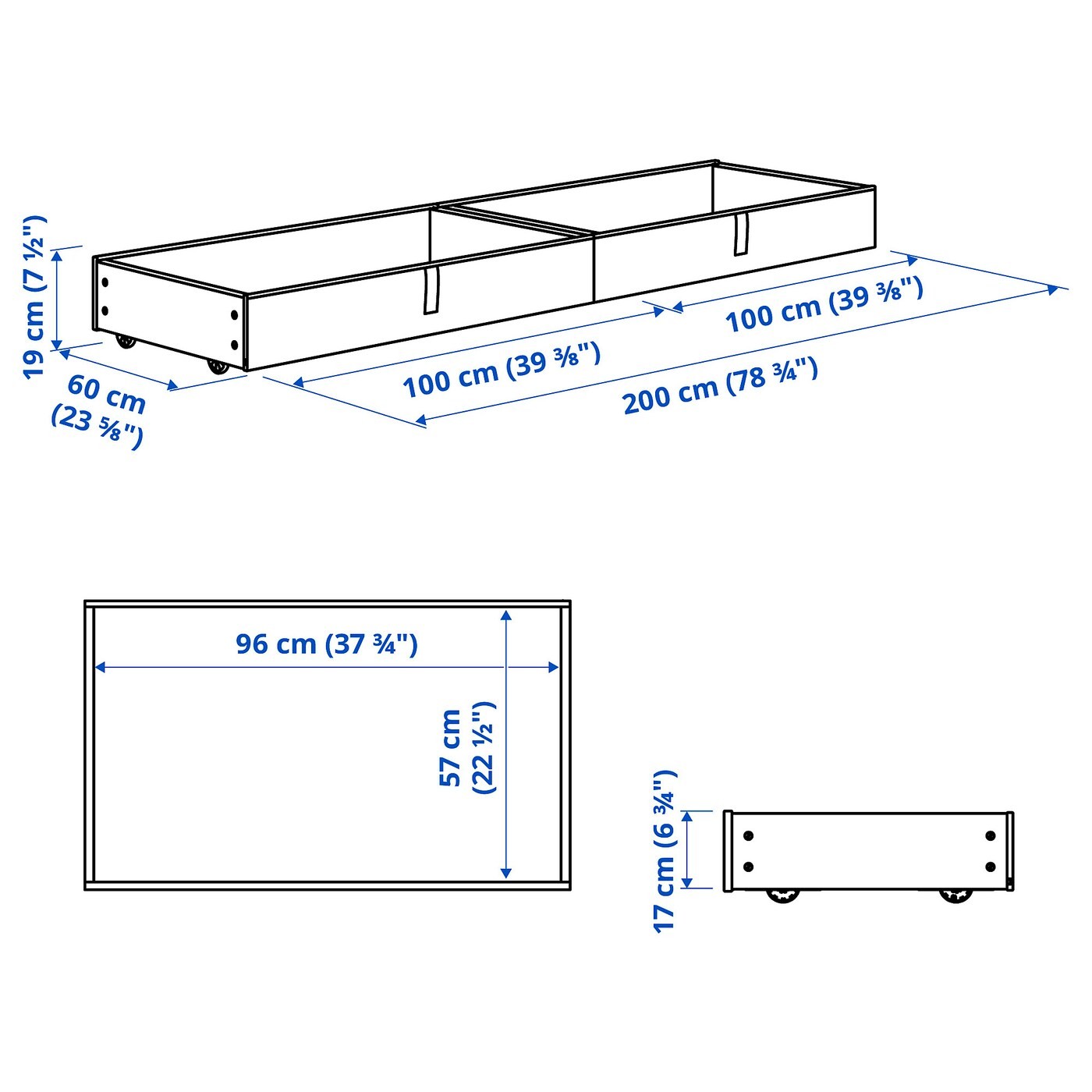 GLADSTAD Upholstered bed storage box