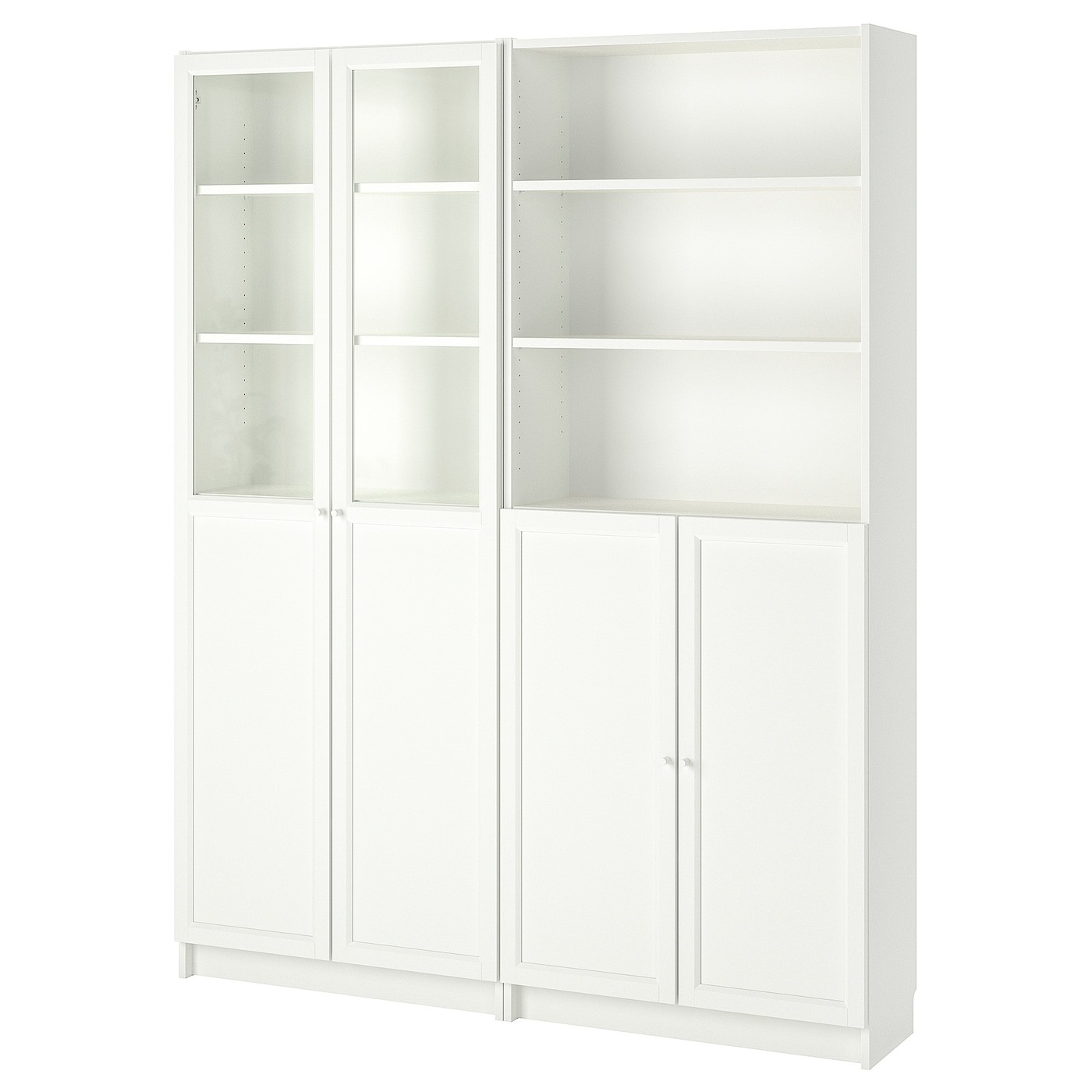 BILLY / OXBERG Bookcase with panel/glass doors