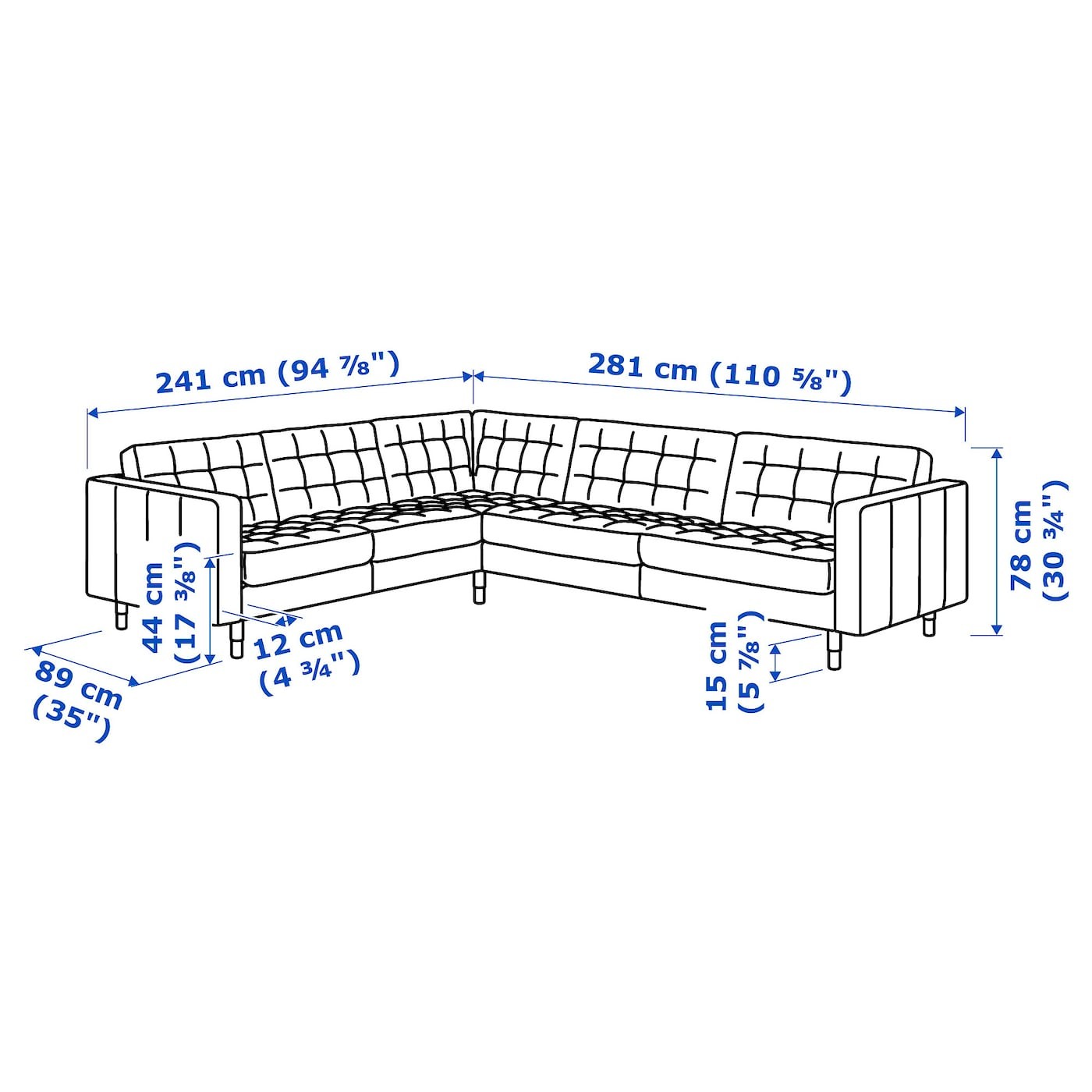 LANDSKRONA Corner sofa, 5-seat