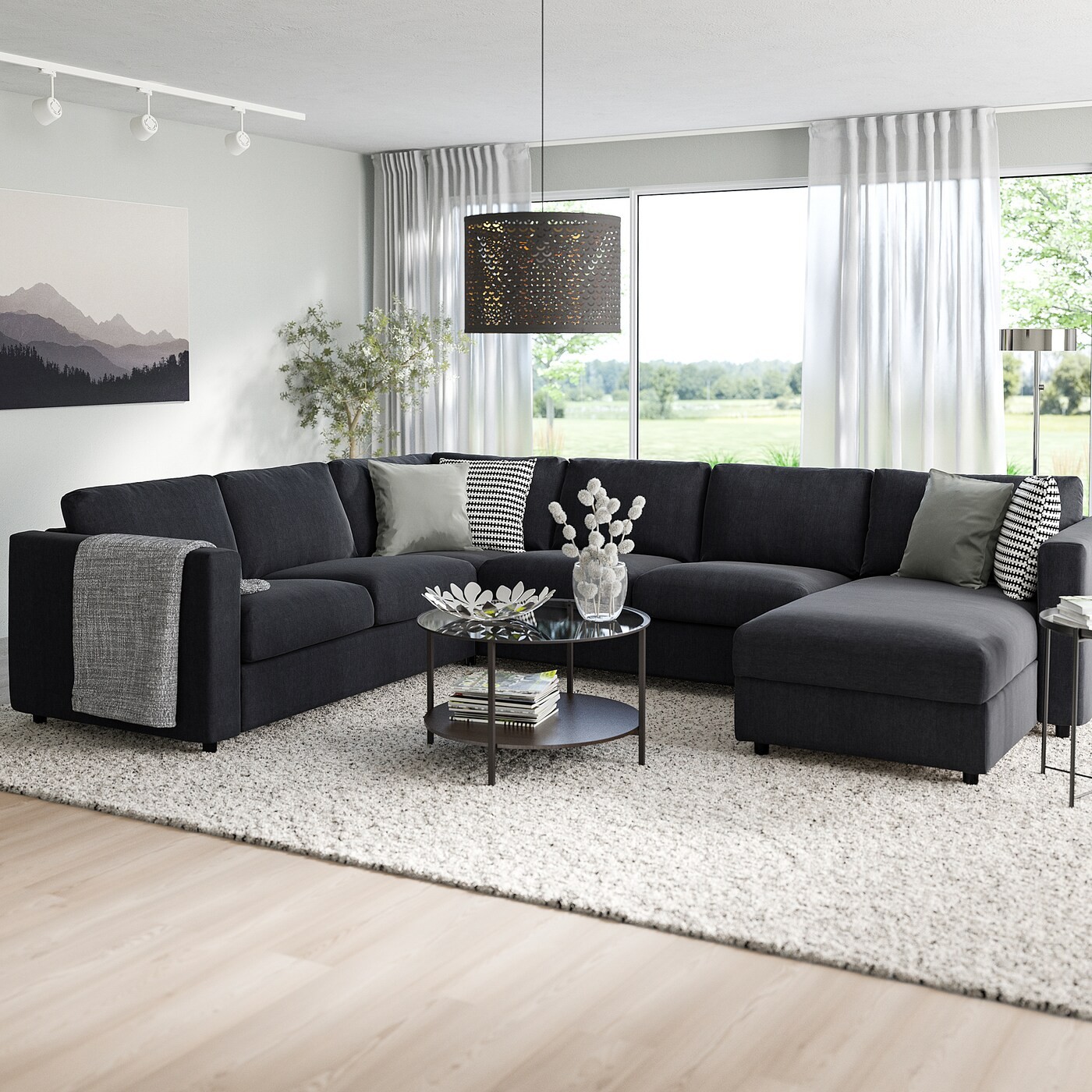 VIMLE Crnr sofa-bed, 5-seat w chaise lng