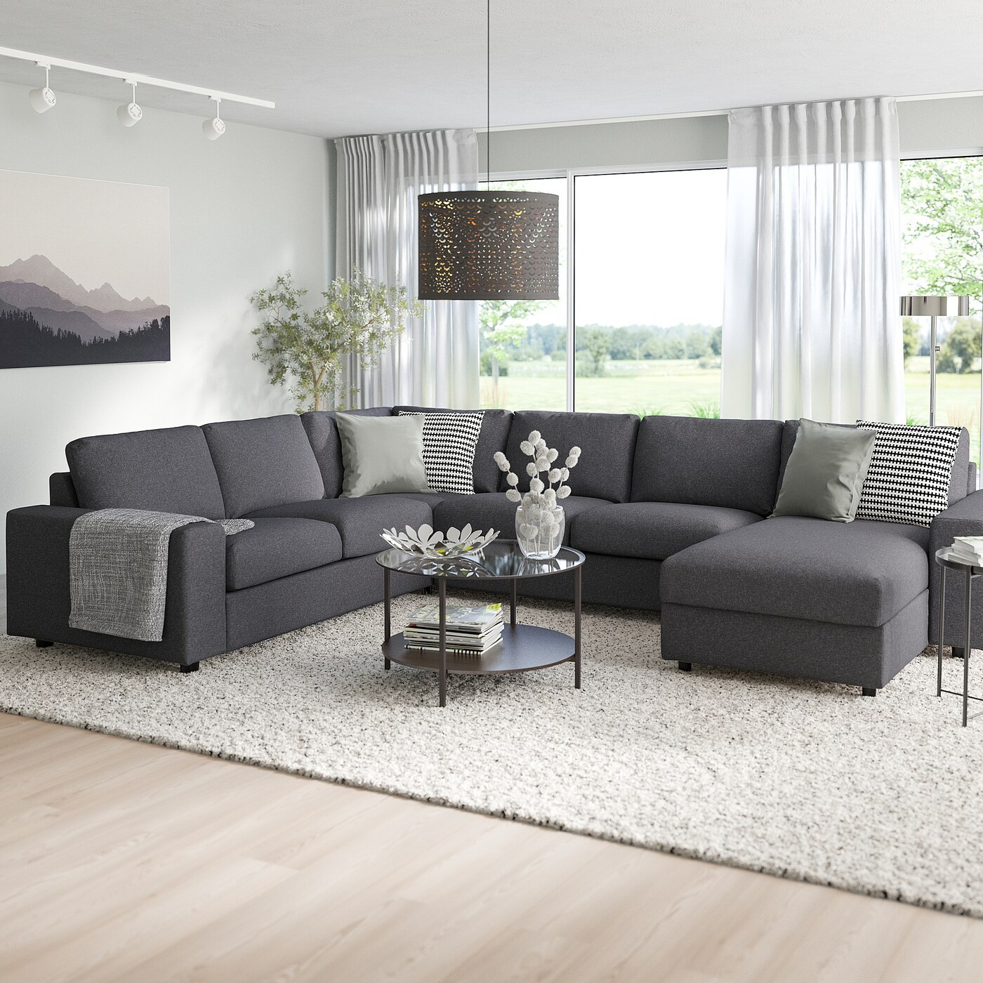 VIMLE Crnr sofa-bed, 5-seat w chaise lng