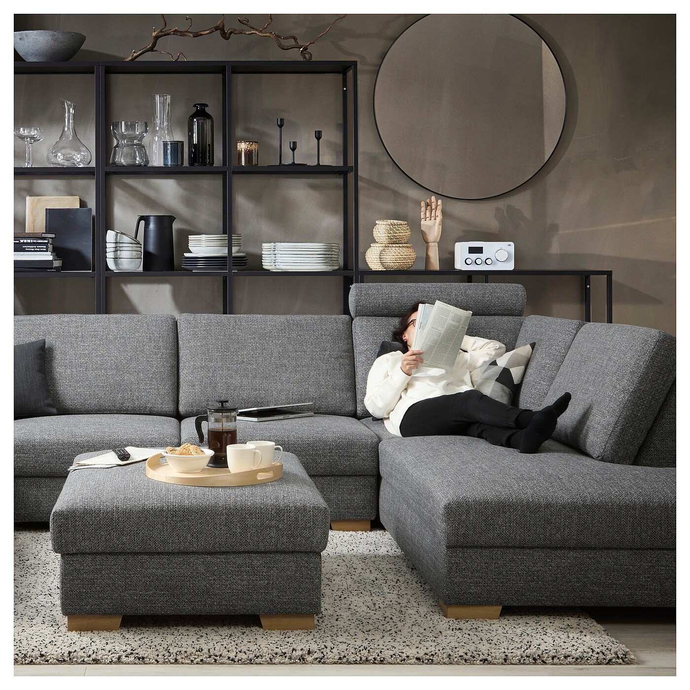 SÖRVALLEN Corner sofa, 3-seat