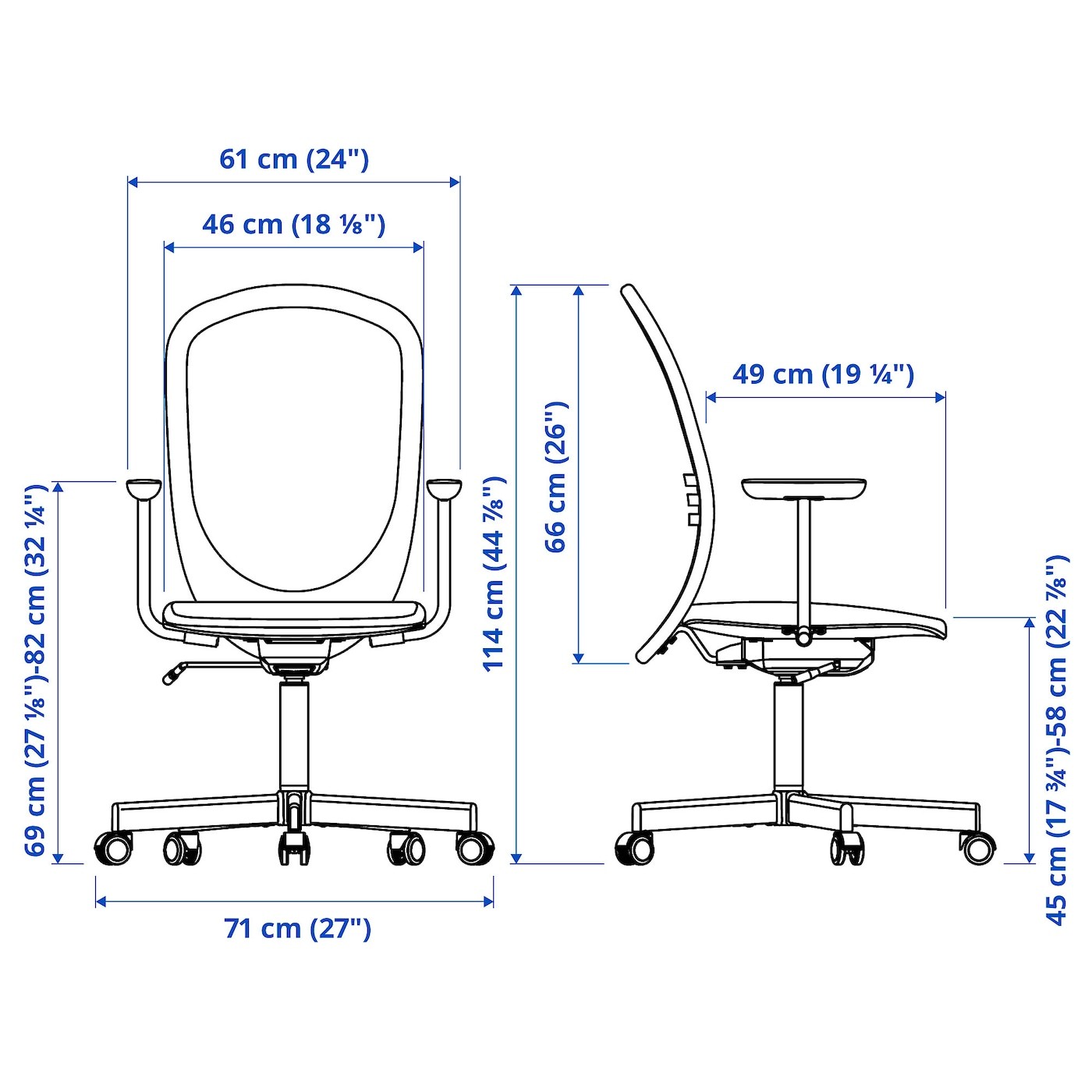 FLINTAN Office chair with armrests