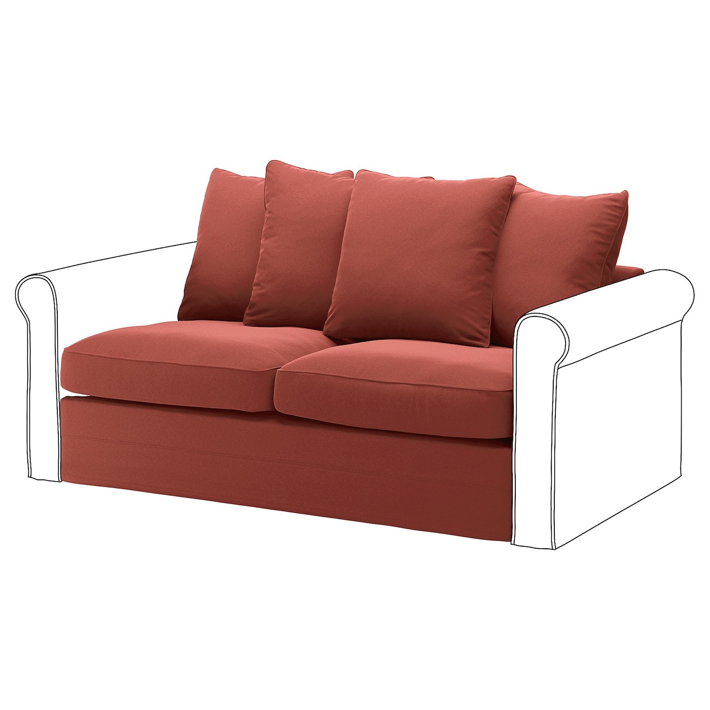 GRÖNLID Cover for 2-seat sofa-bed section