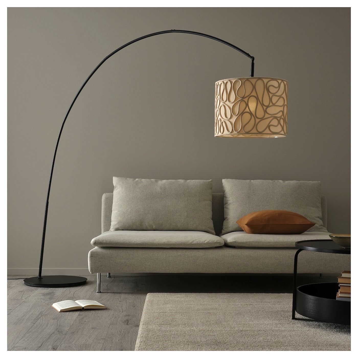 VINGMAST / SKAFTET Floor lamp, arched