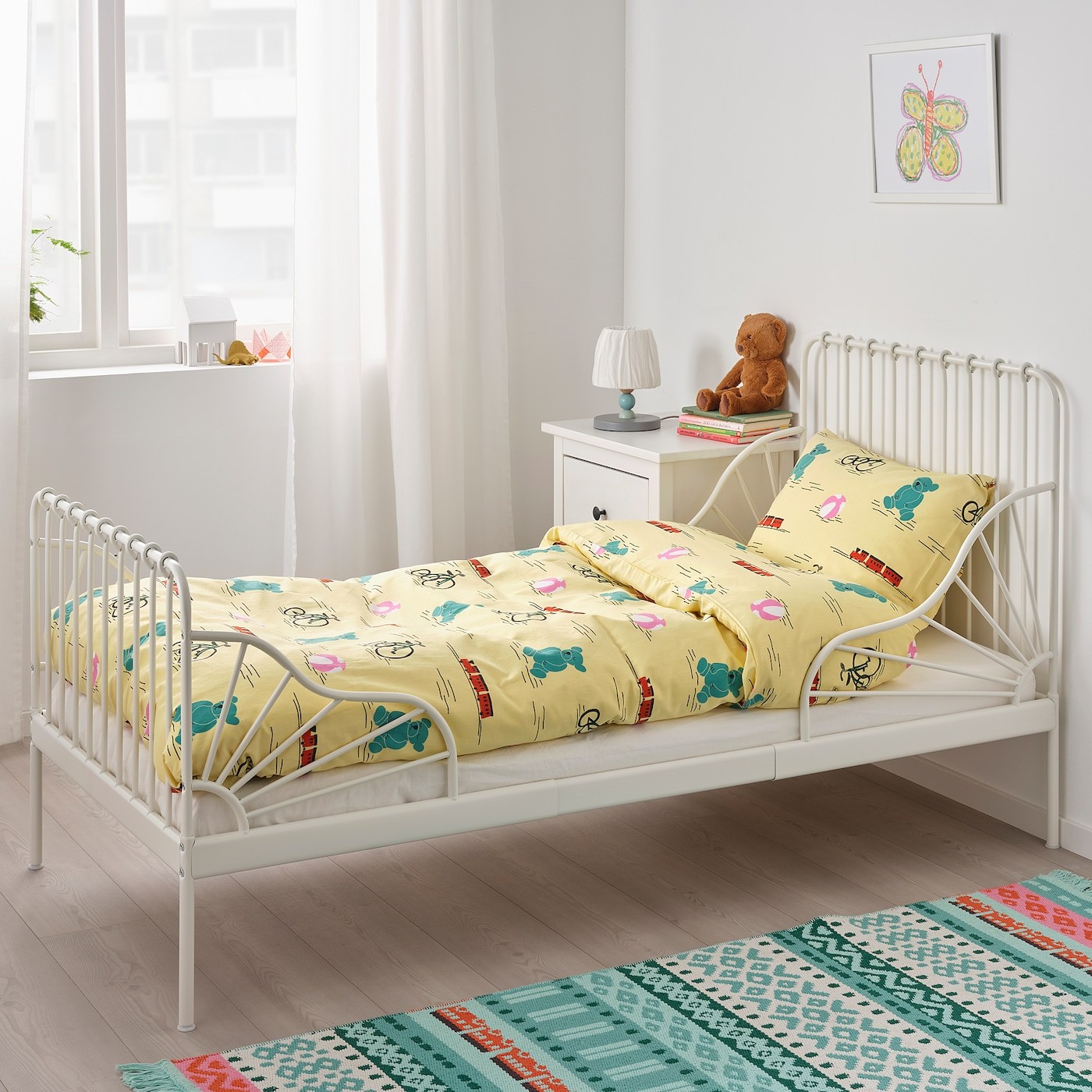 MINNEN Ext bed frame with slatted bed base