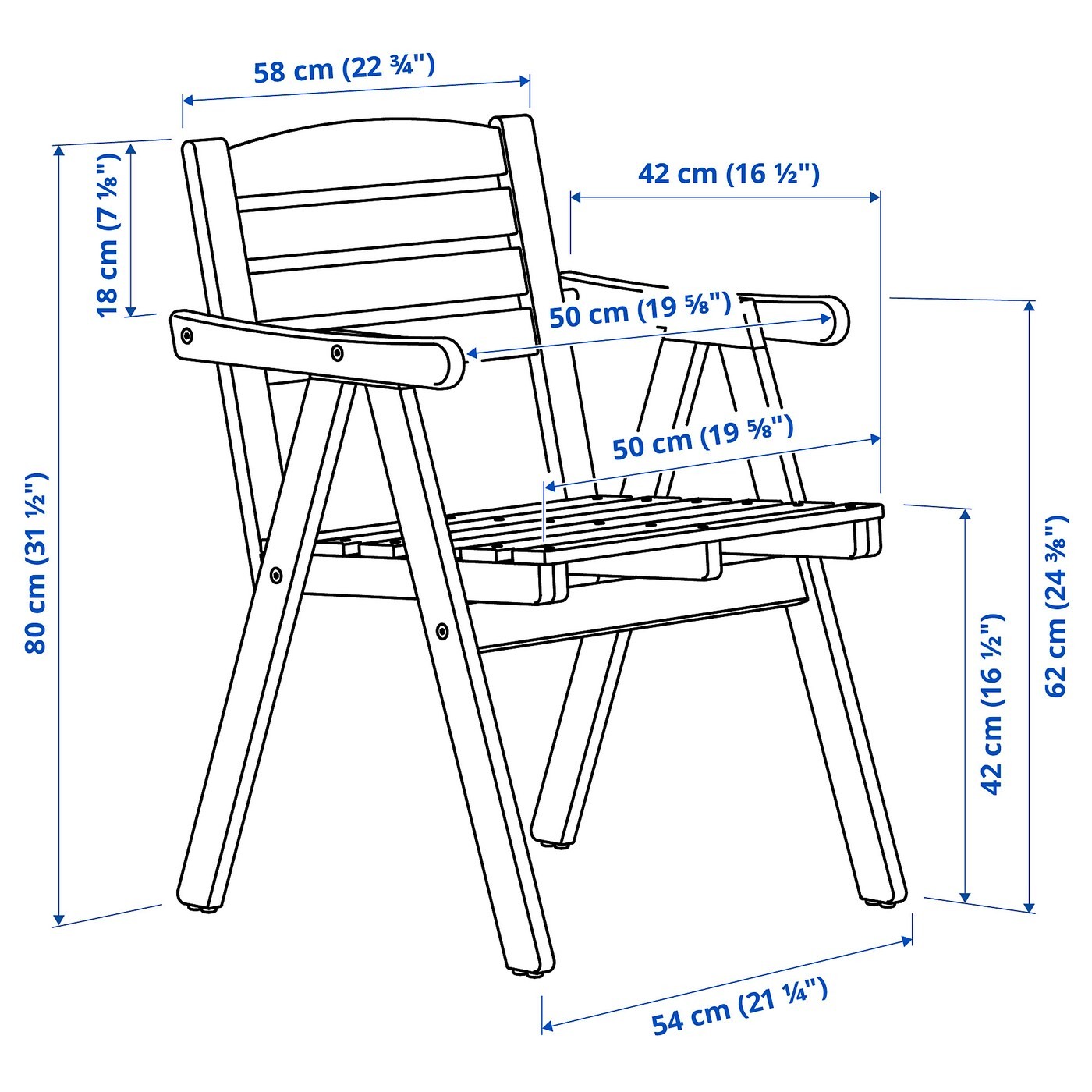 FALHOLMEN كرسي مع مساند ذراعين، خارجي