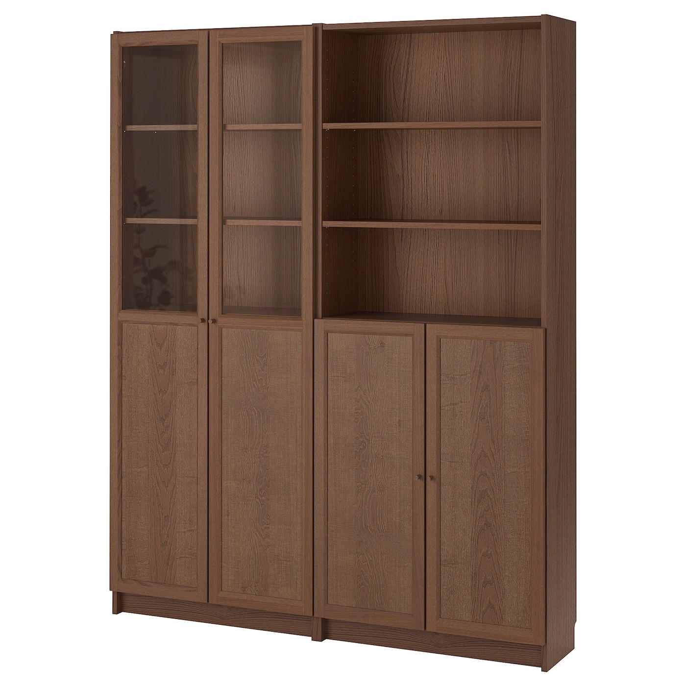 BILLY / OXBERG Bookcase with panel/glass doors