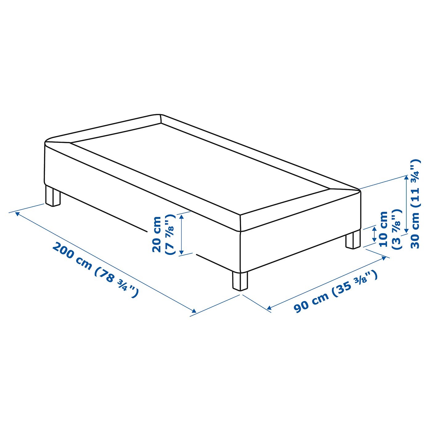 ESPEVÄR Slatted mattress base with legs