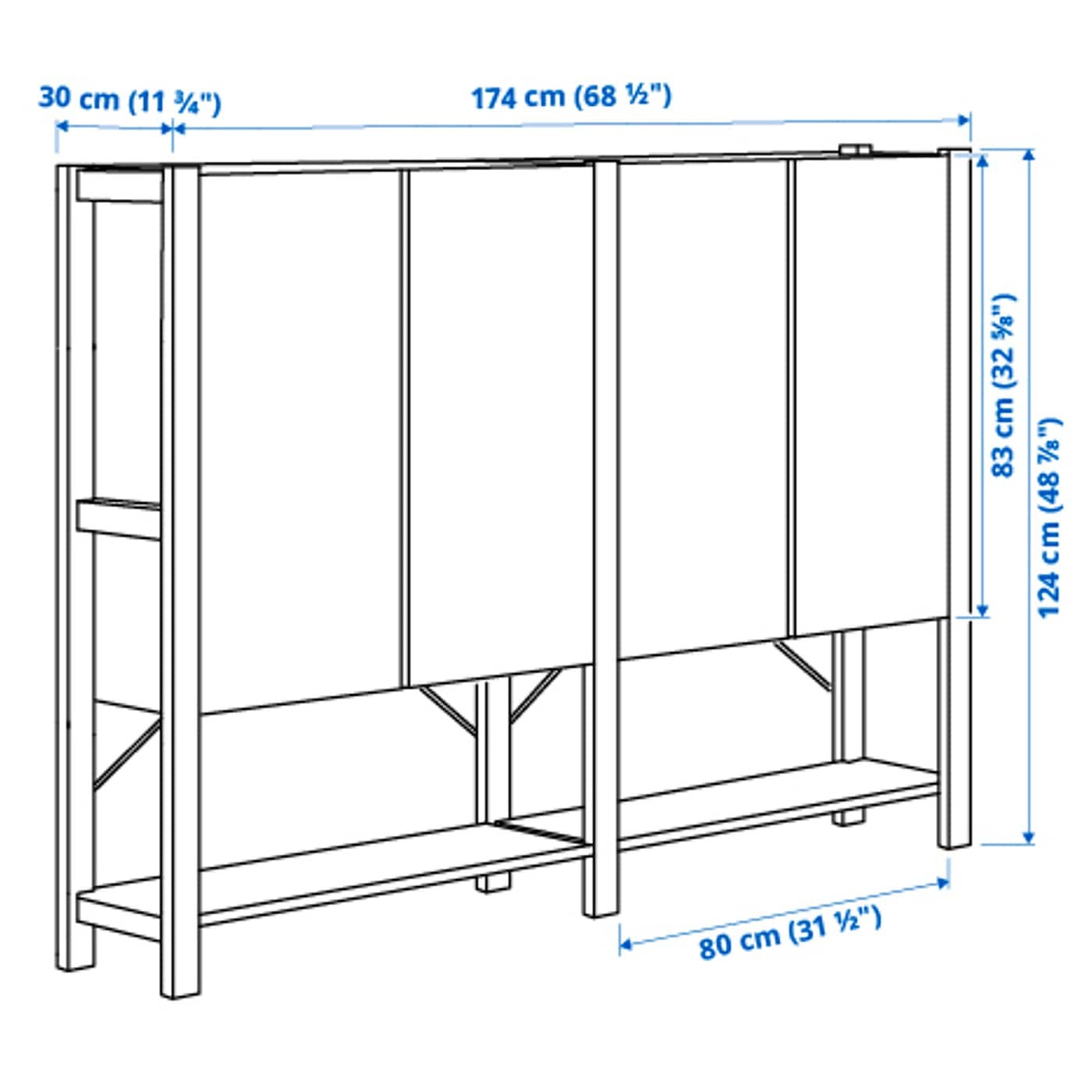 IVAR 2 sections/shelves/cabinet