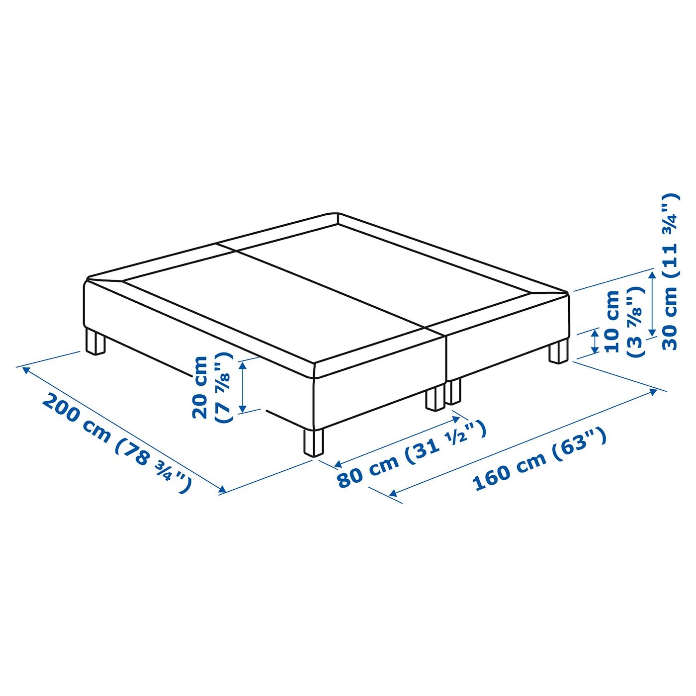 ESPEVÄR Slatted mattress base with legs