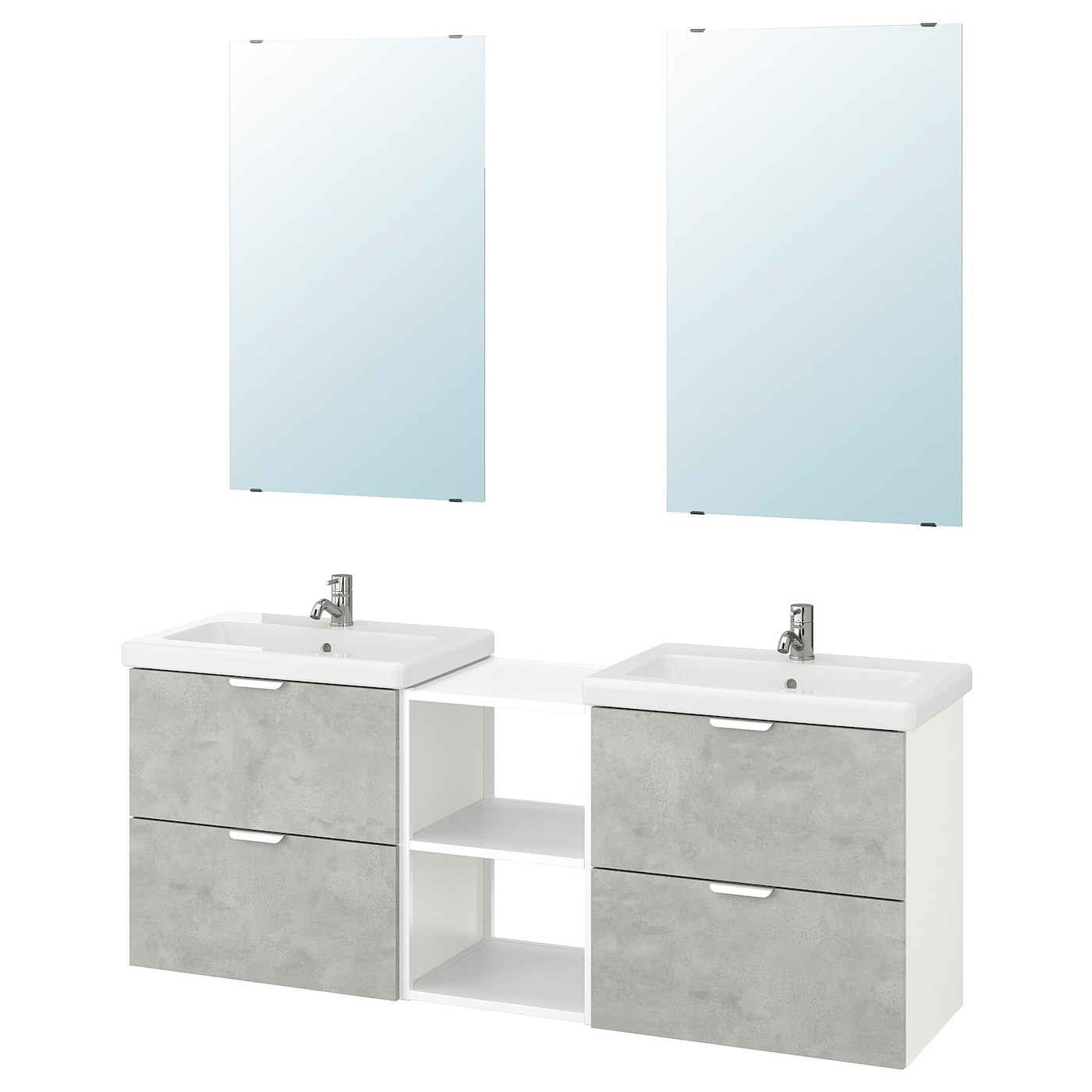 ENHET / TVÄLLEN Bathroom furniture, set of 15