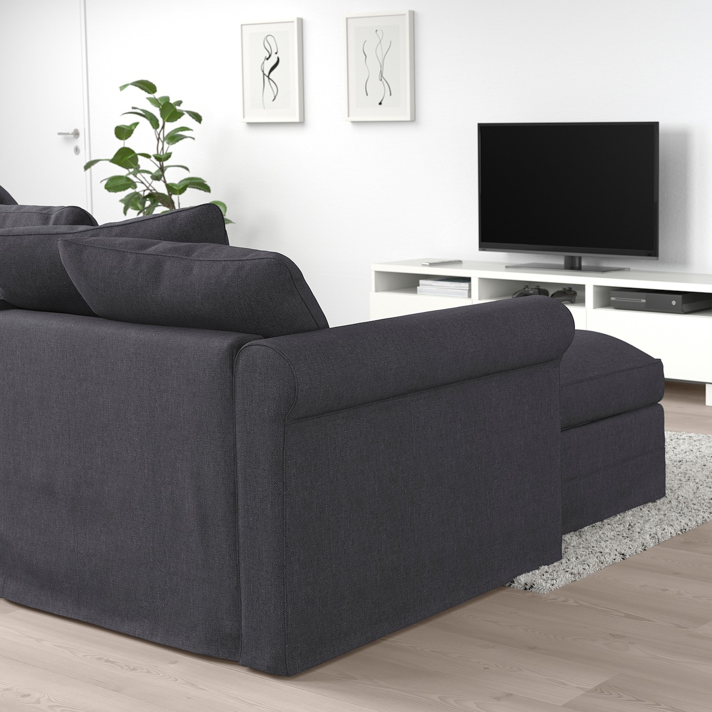 GRÖNLID Crnr sofa-bed, 5-seat w chaise lng