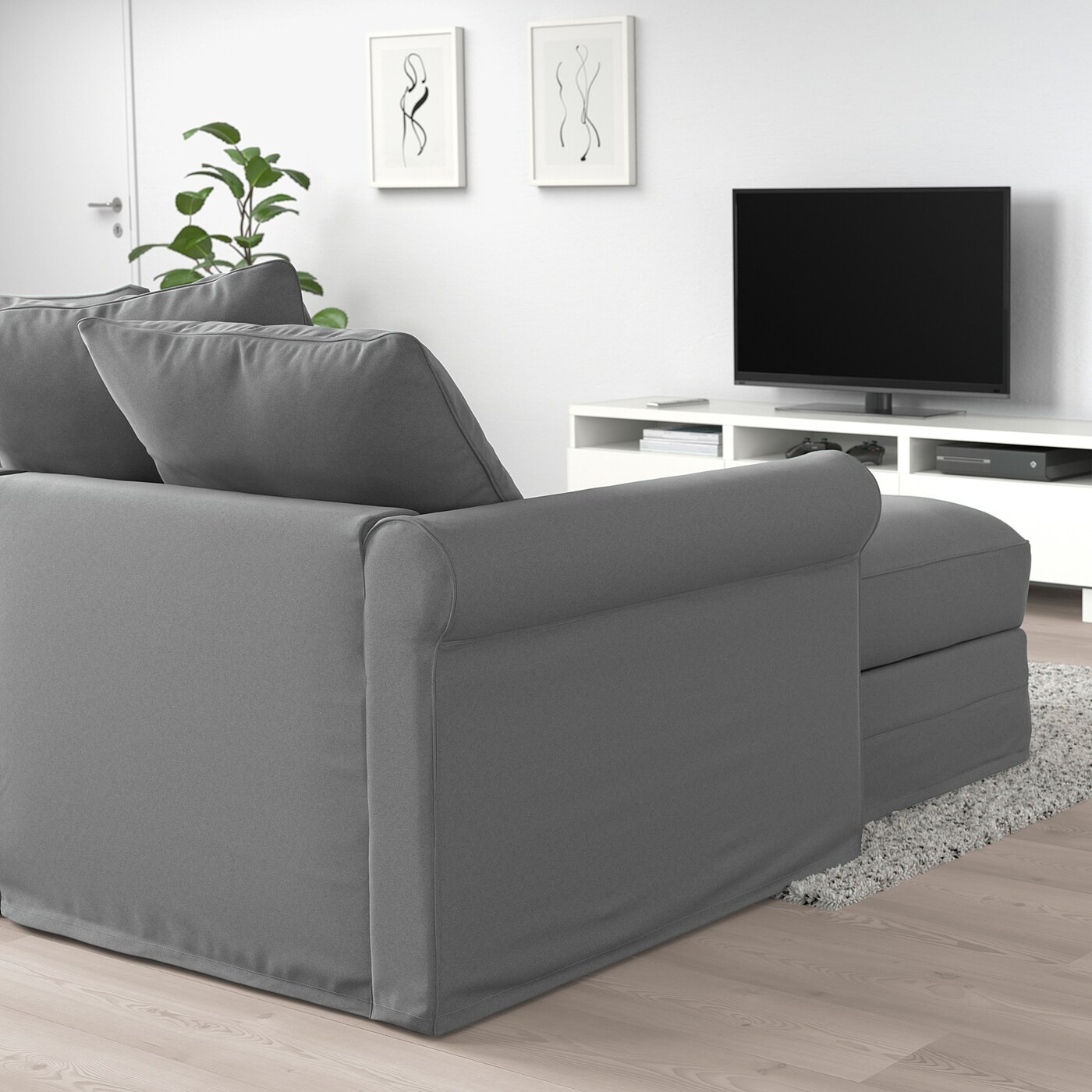 GRÖNLID Crnr sofa-bed, 5-seat w chaise lng