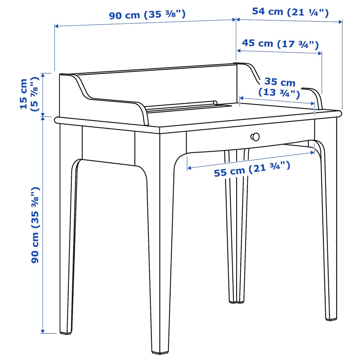 LOMMARP/BJÖRKBERGET Desk and storage combination