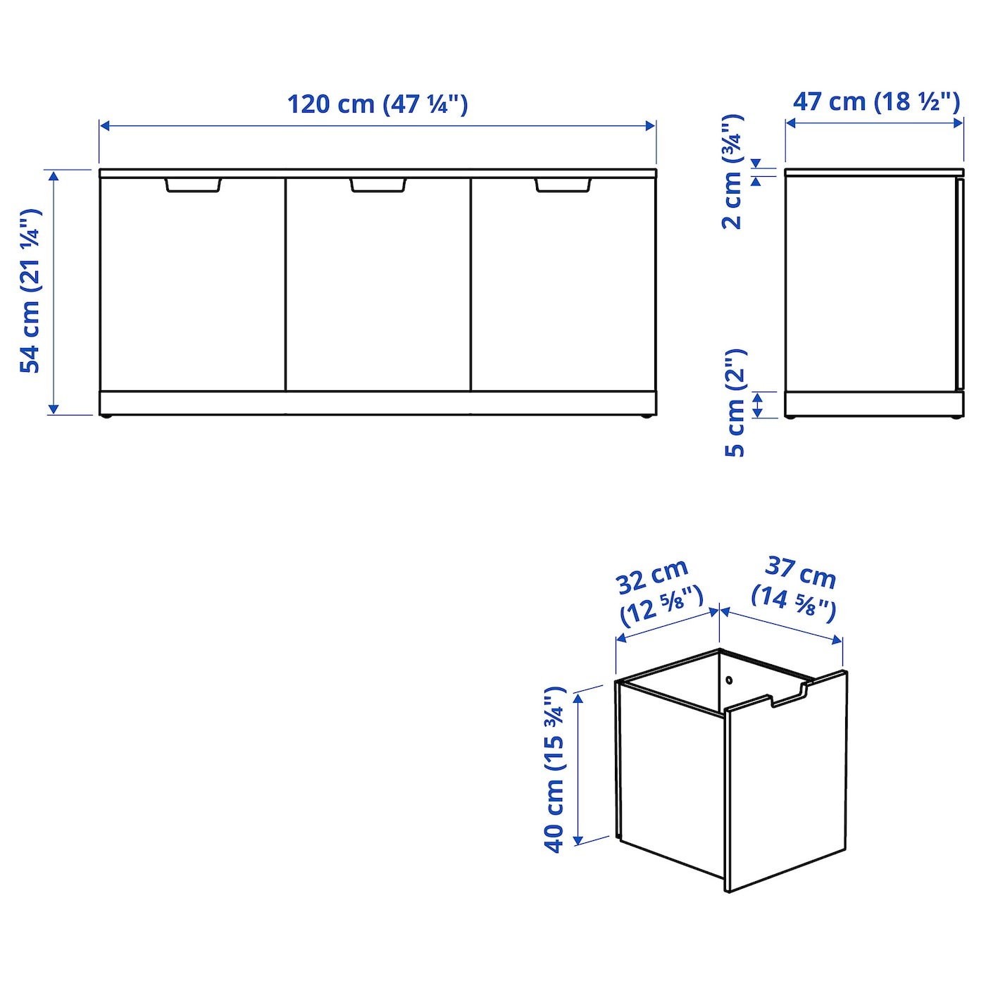 NORDLI Chest of 3 drawers