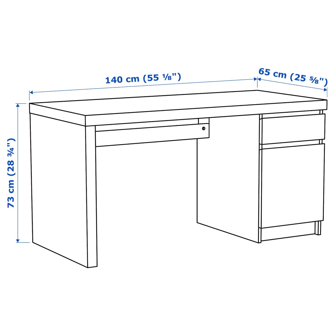 MALM/MILLBERGET / BILLY/OXBERG Desk and storage combination