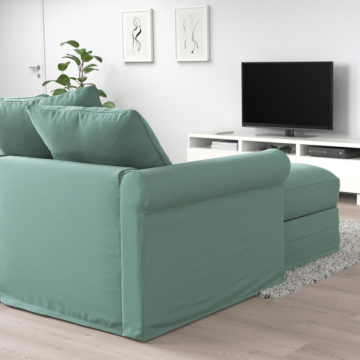 GRÖNLID 3-seat sofa-bed with chaise longue