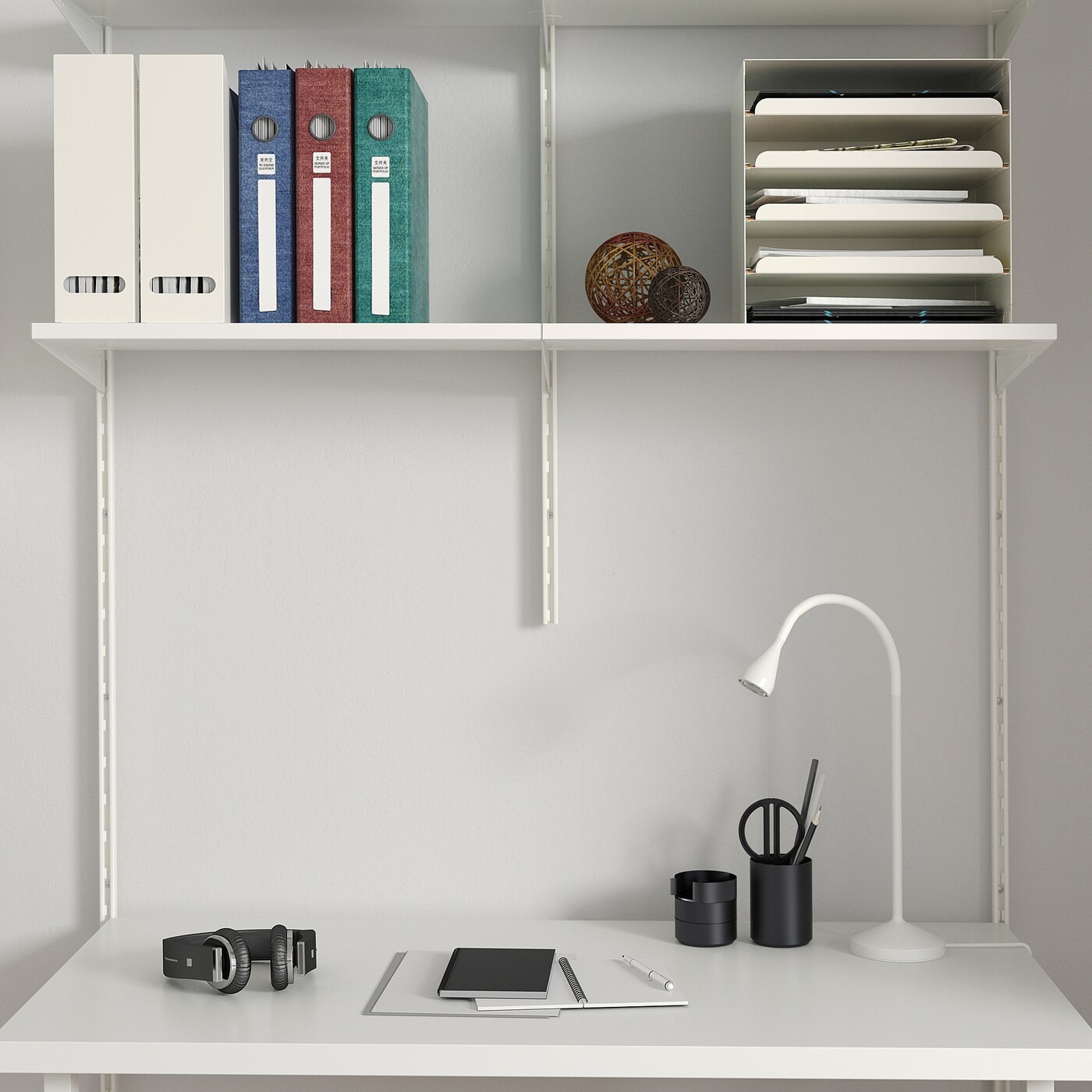 BOAXEL / LAGKAPTEN Shelving unit with table top