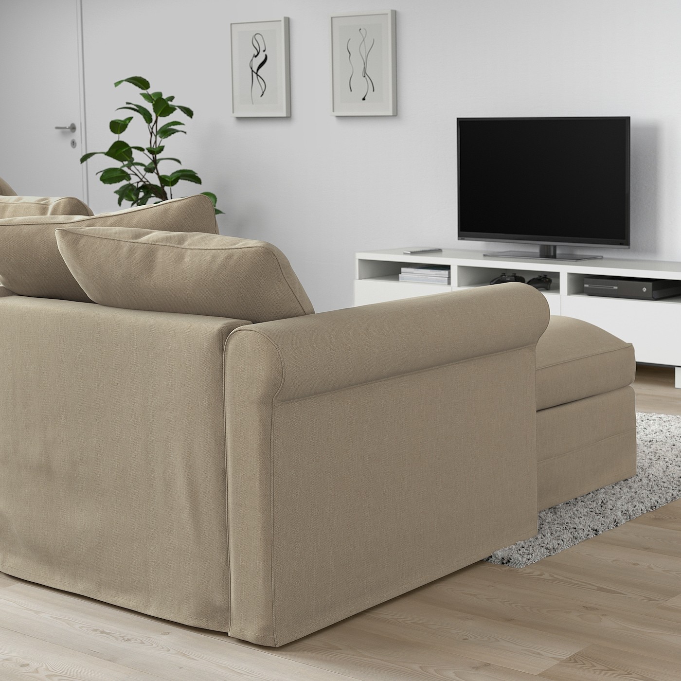 GRÖNLID Crnr sofa-bed, 5-seat w chaise lng