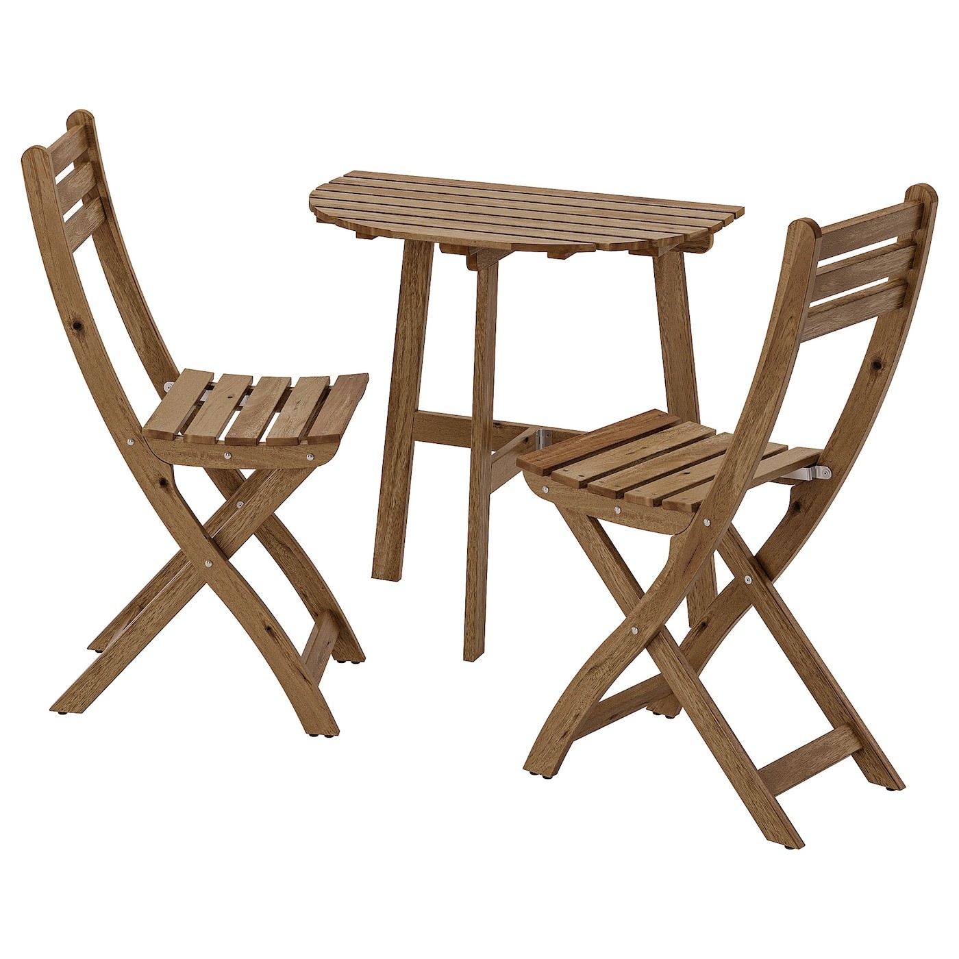 ASKHOLMEN Table f wall+2 fold chairs, outdoor