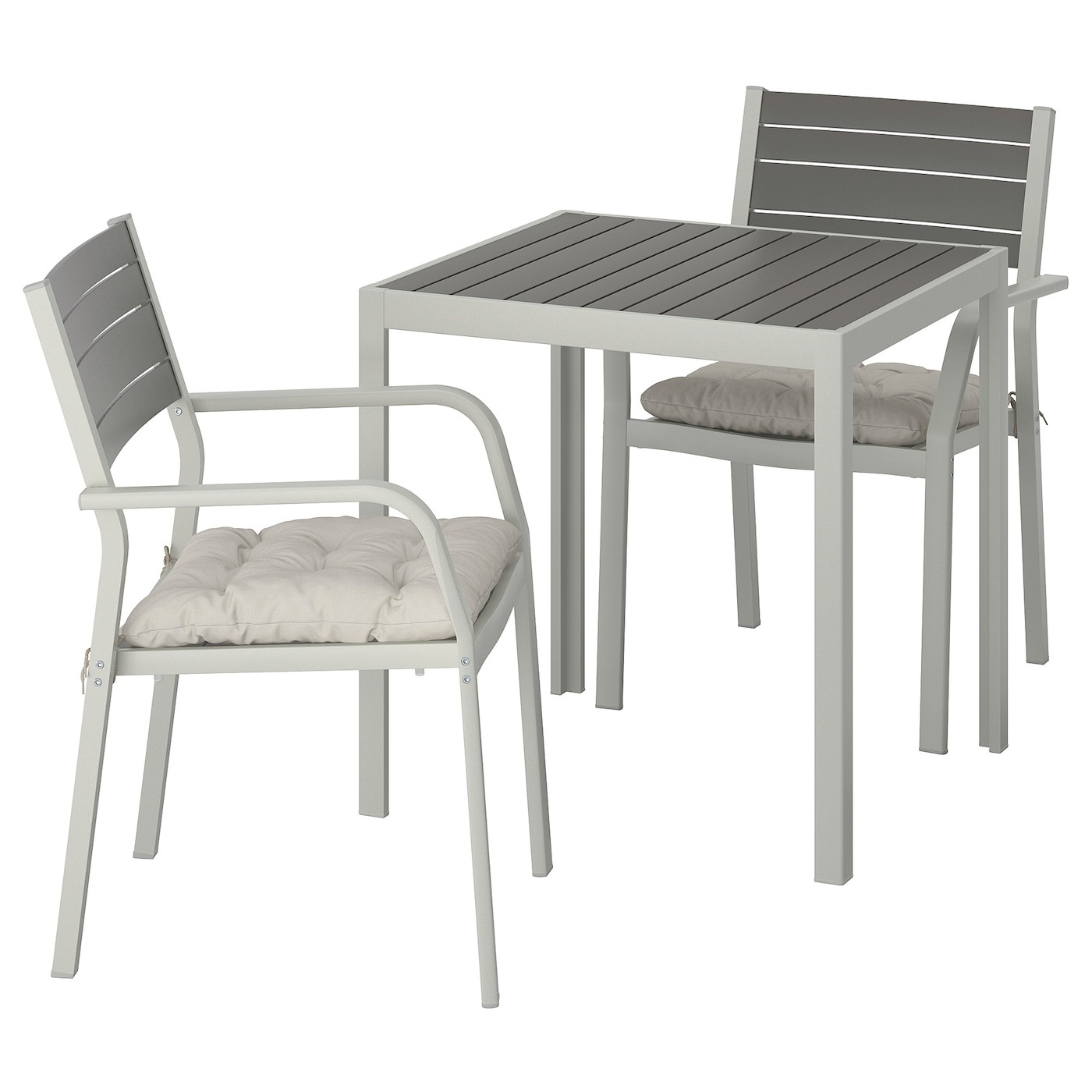 SJÄLLAND Table+2 chairs w armrests, outdoor