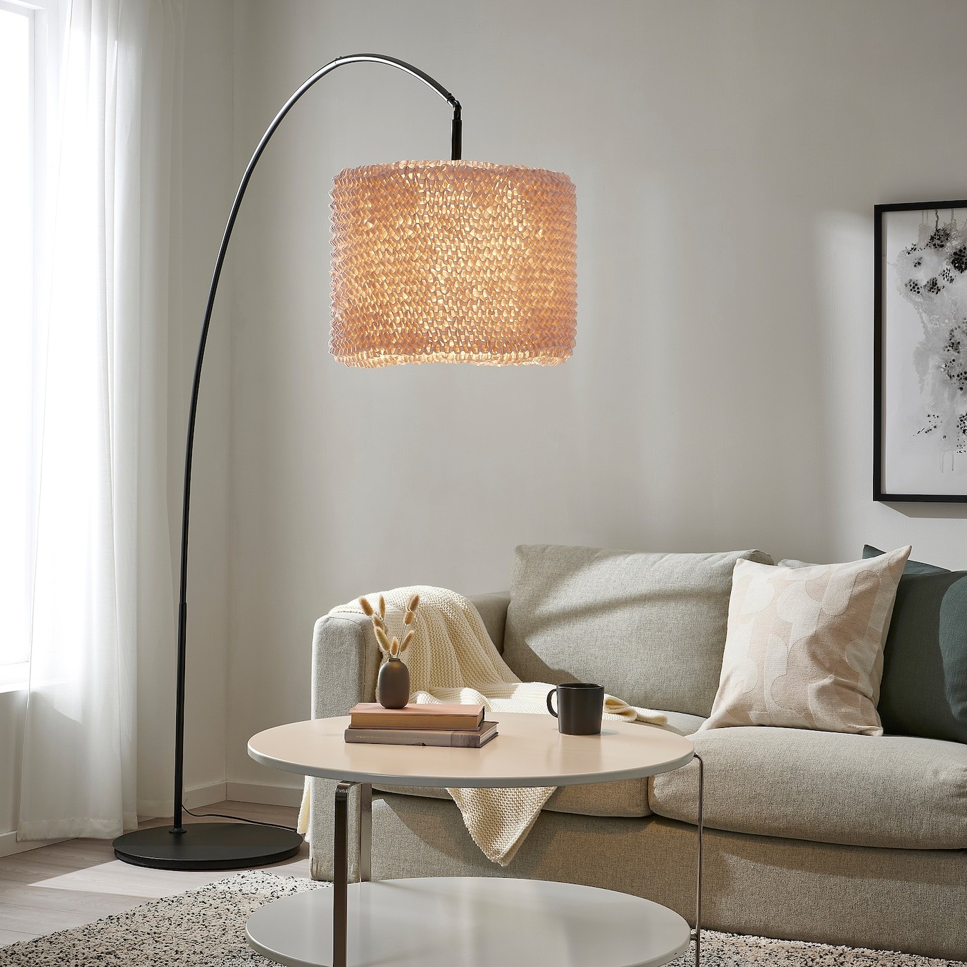 LERGRYN / SKAFTET Floor lamp base, arched