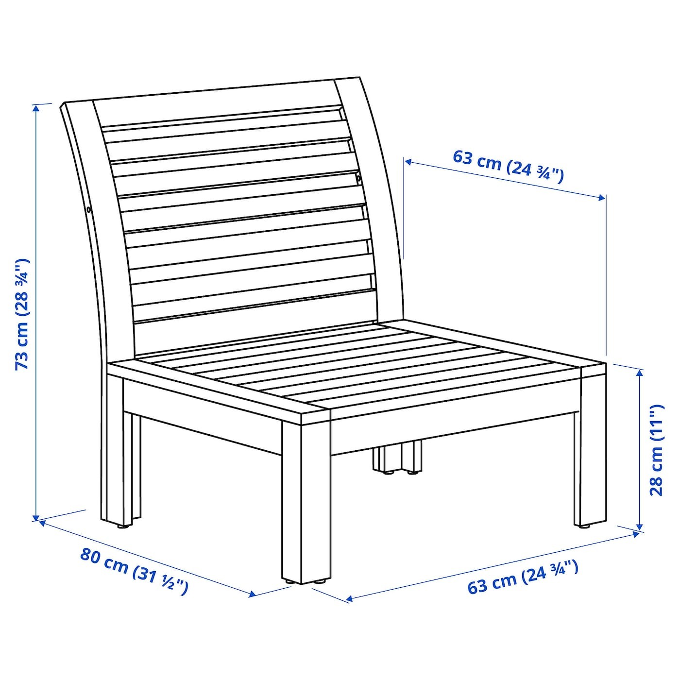 ÄPPLARÖ One-seat section, outdoor